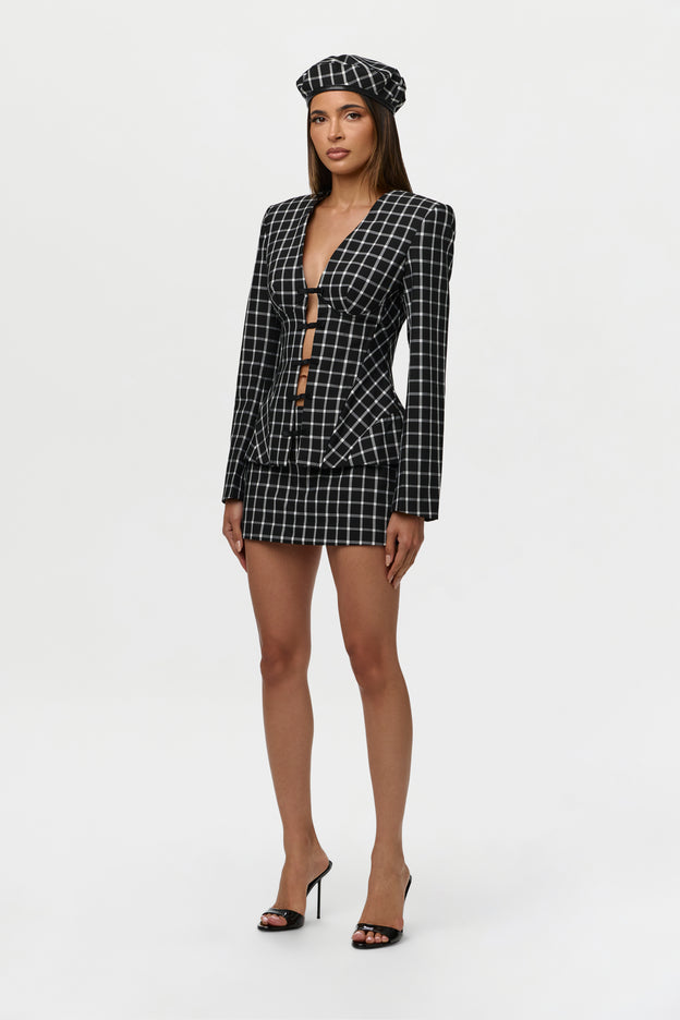 Suited Print Beret