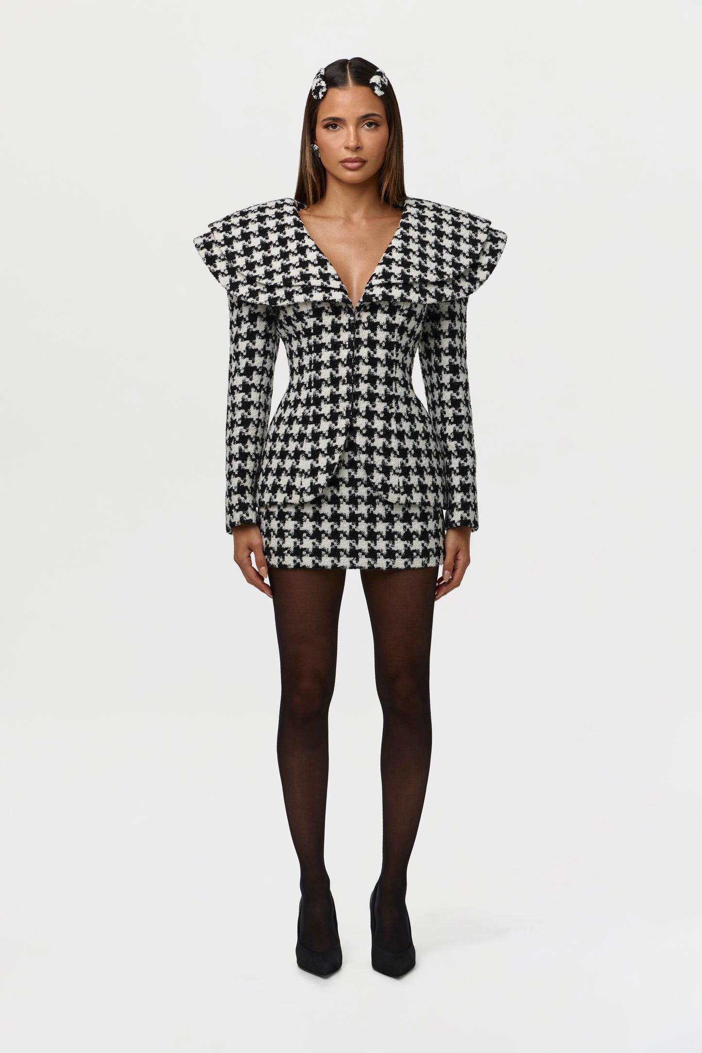 Suiting Houndstooth Fitted Blazer