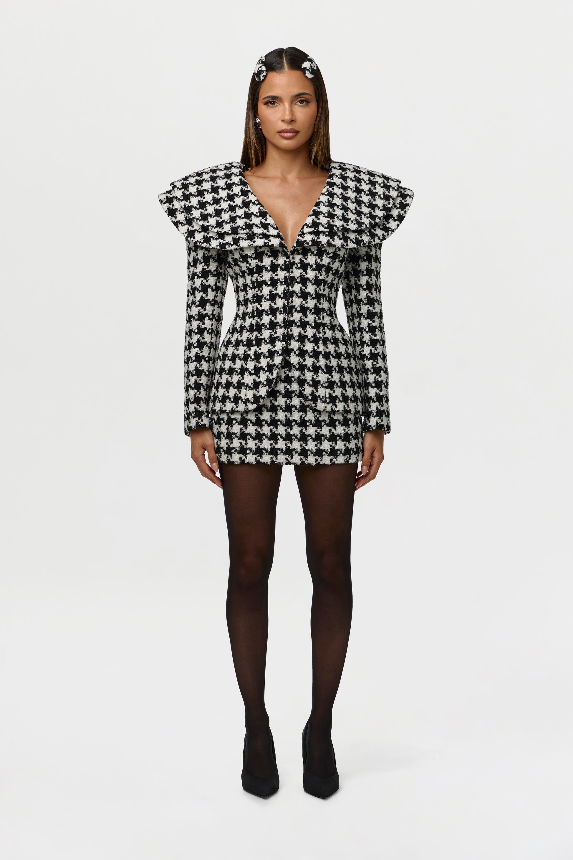 Suiting Houndstooth Fitted Blazer