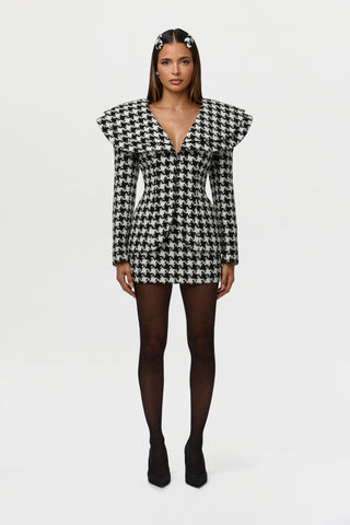 Suiting Houndstooth Mini Skirt