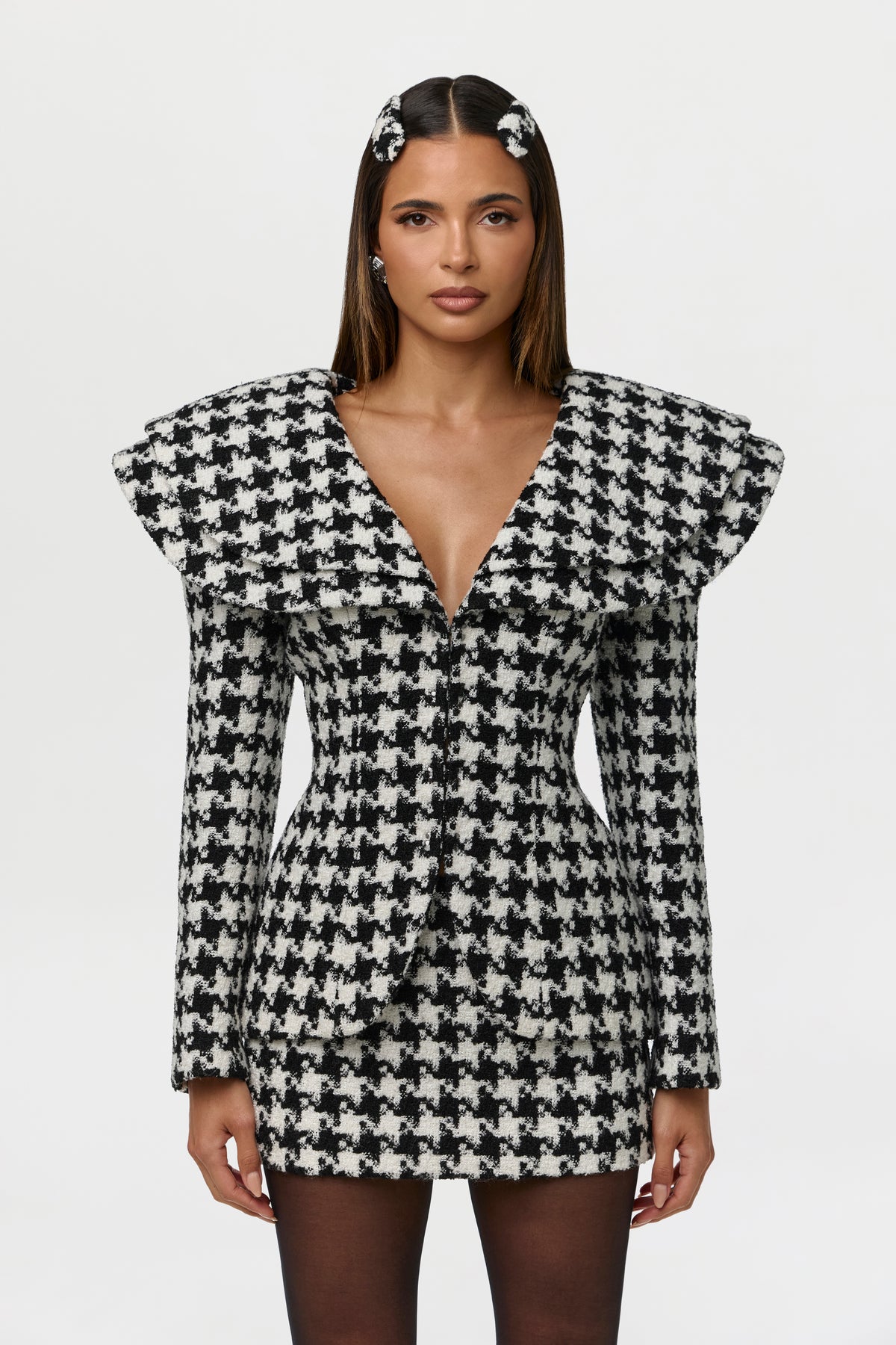 Suiting Houndstooth Fitted Blazer