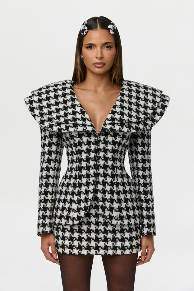 Suiting Houndstooth Fitted Blazer
