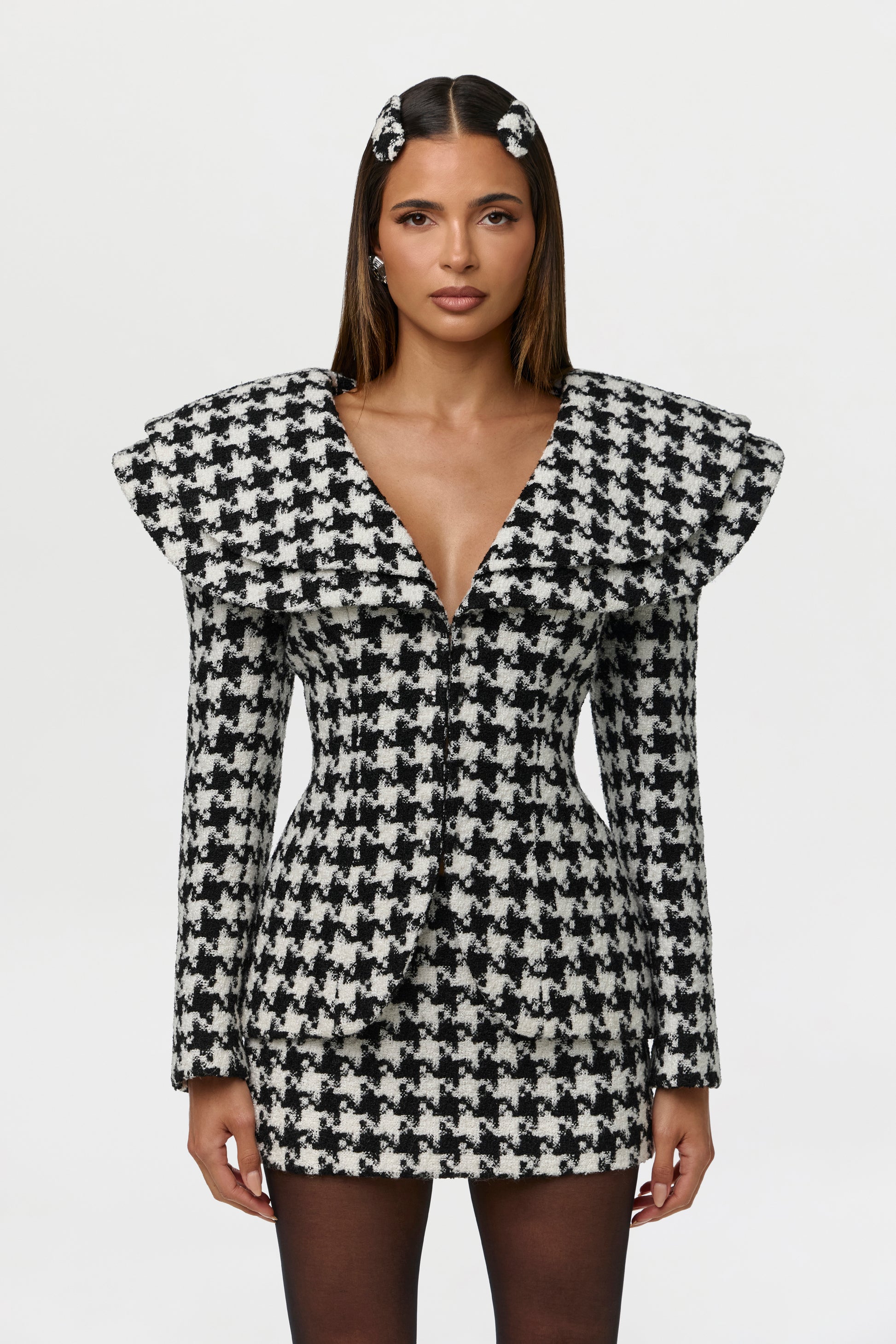 Suiting Houndstooth Mini Skirt