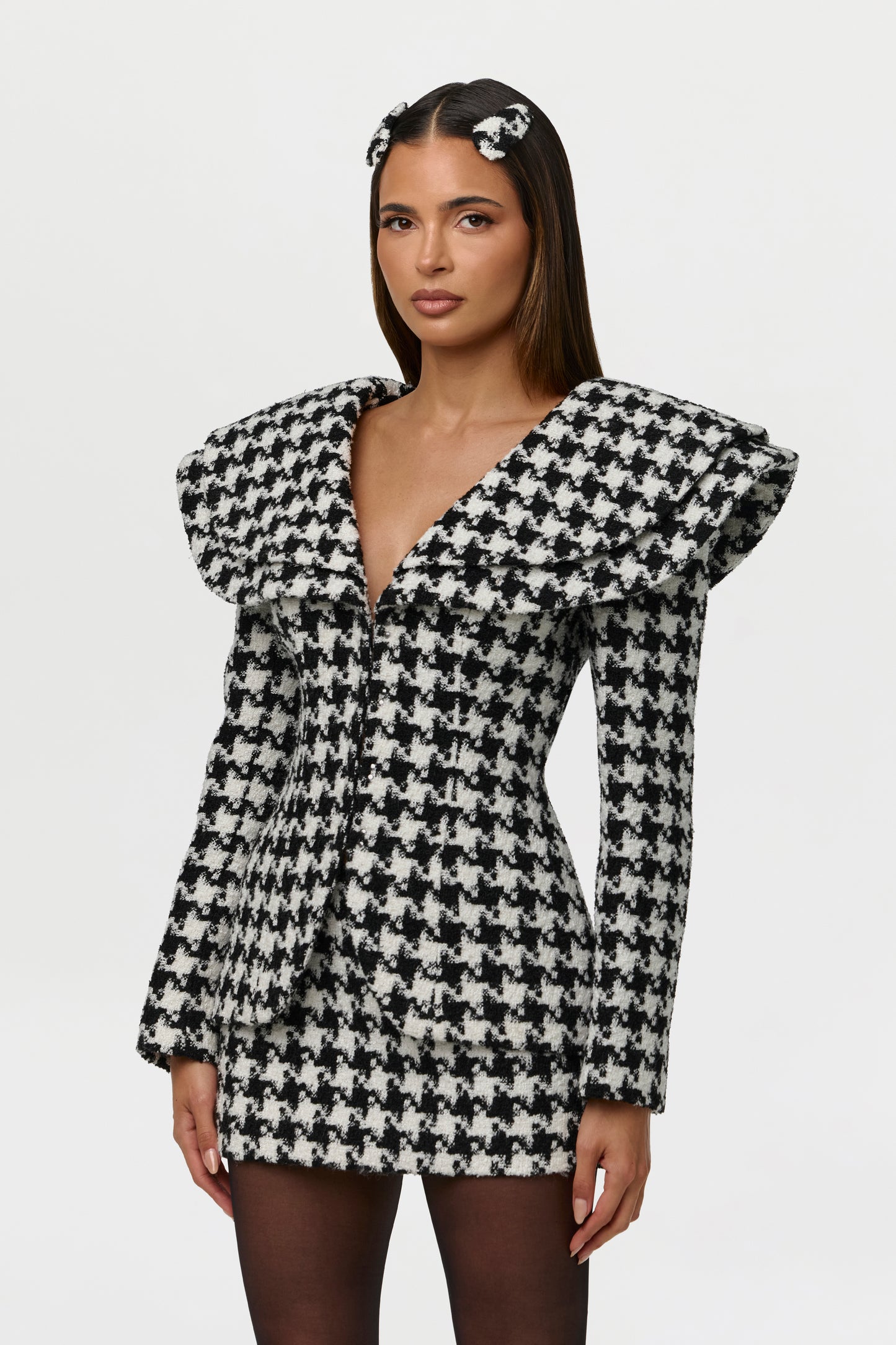 Suiting Houndstooth Fitted Blazer
