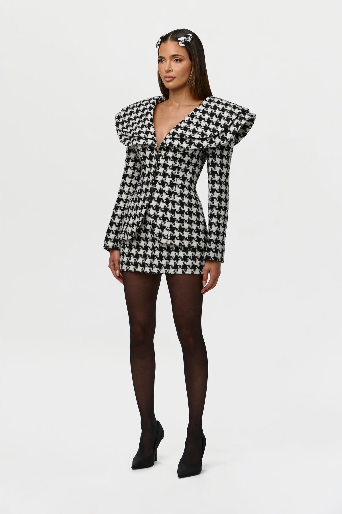 Suiting Houndstooth Mini Skirt