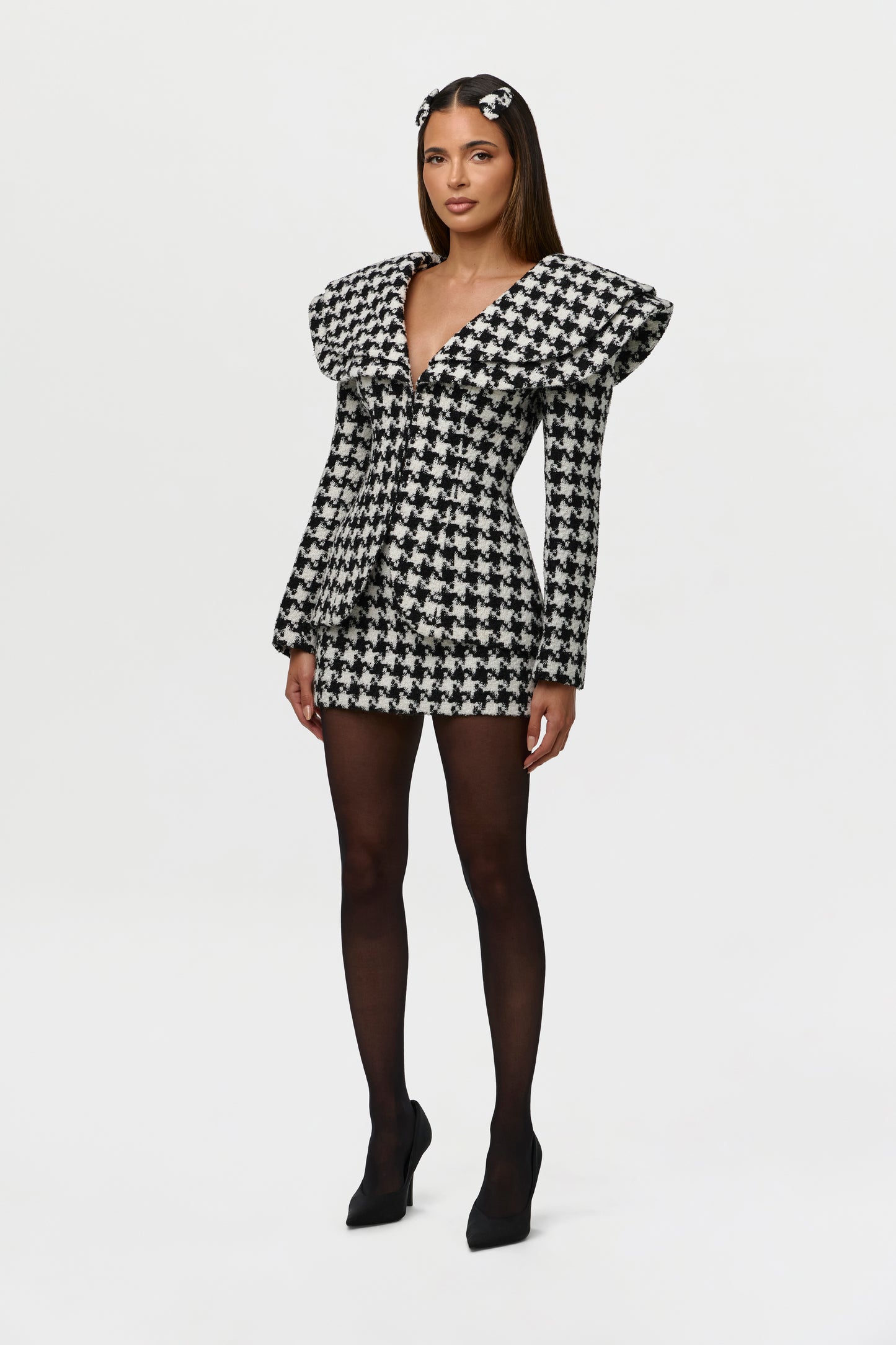 Suiting Houndstooth Mini Skirt