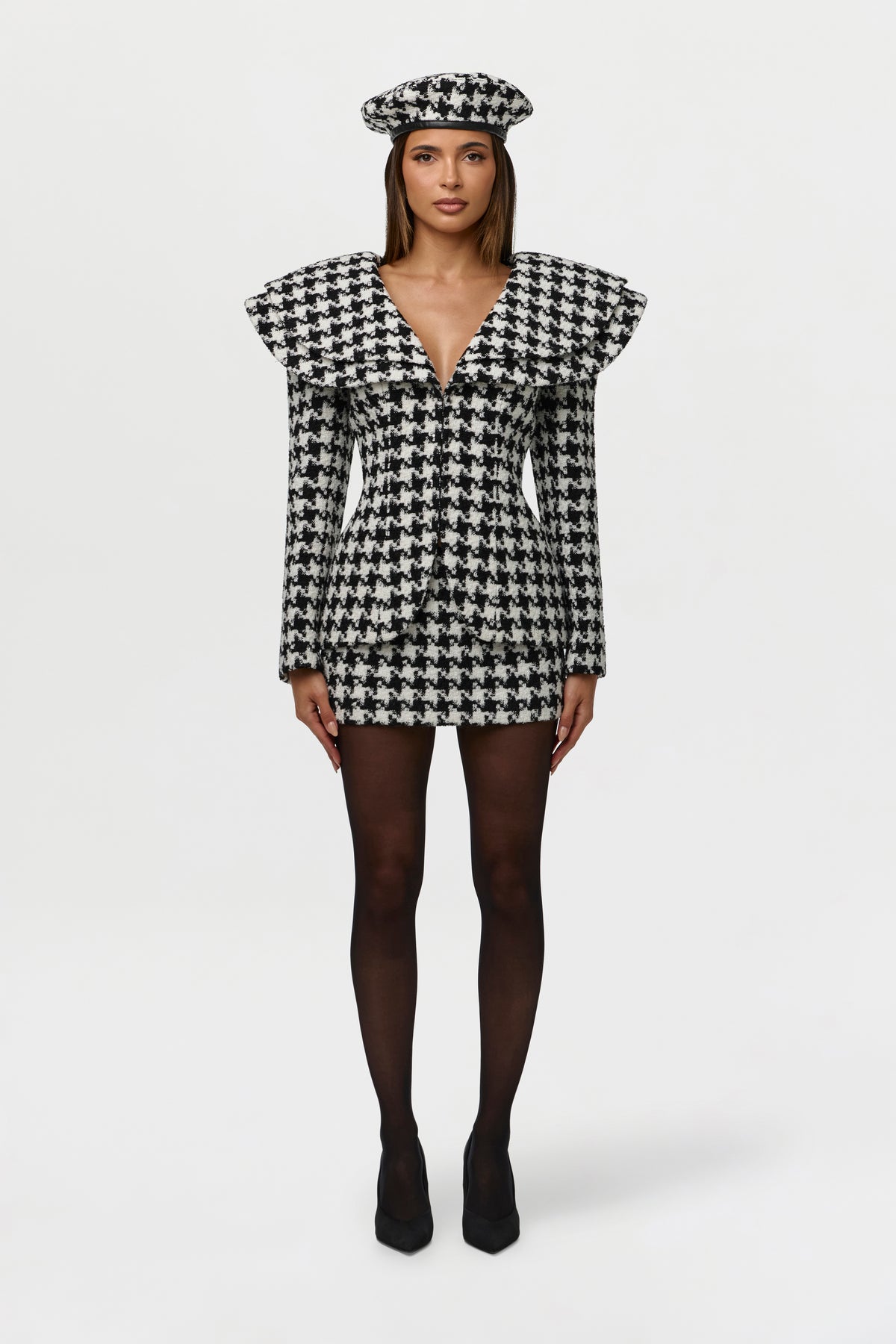 Suited Print Beret