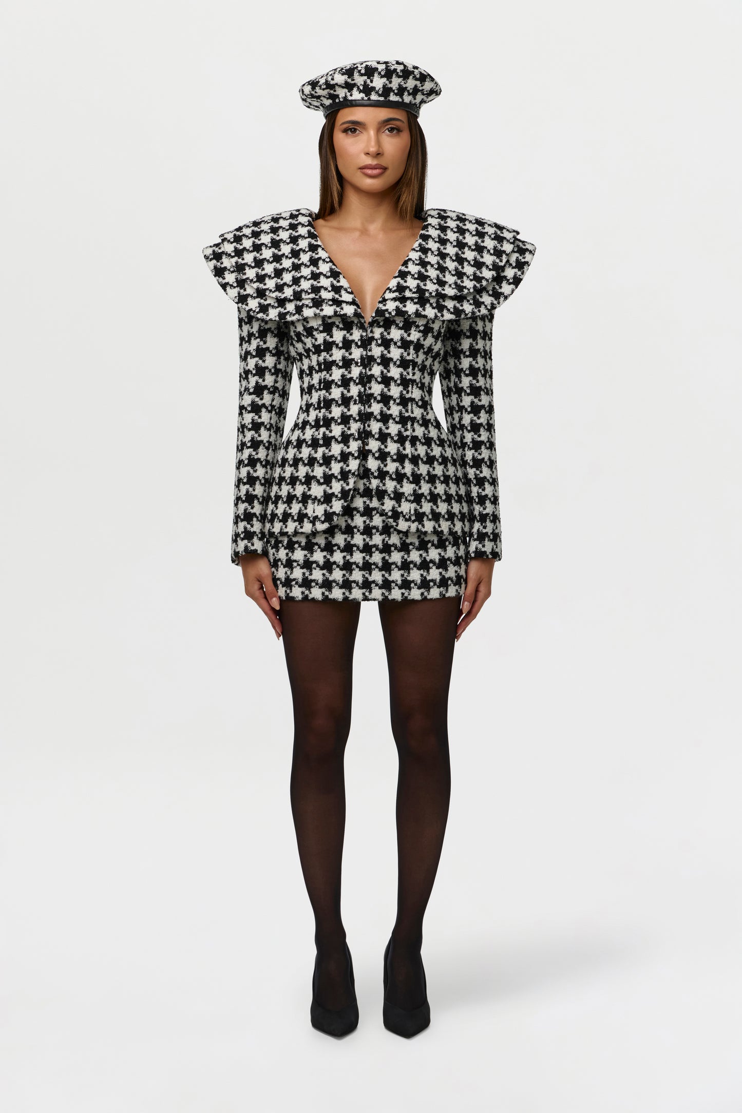 Suiting Houndstooth Fitted Blazer