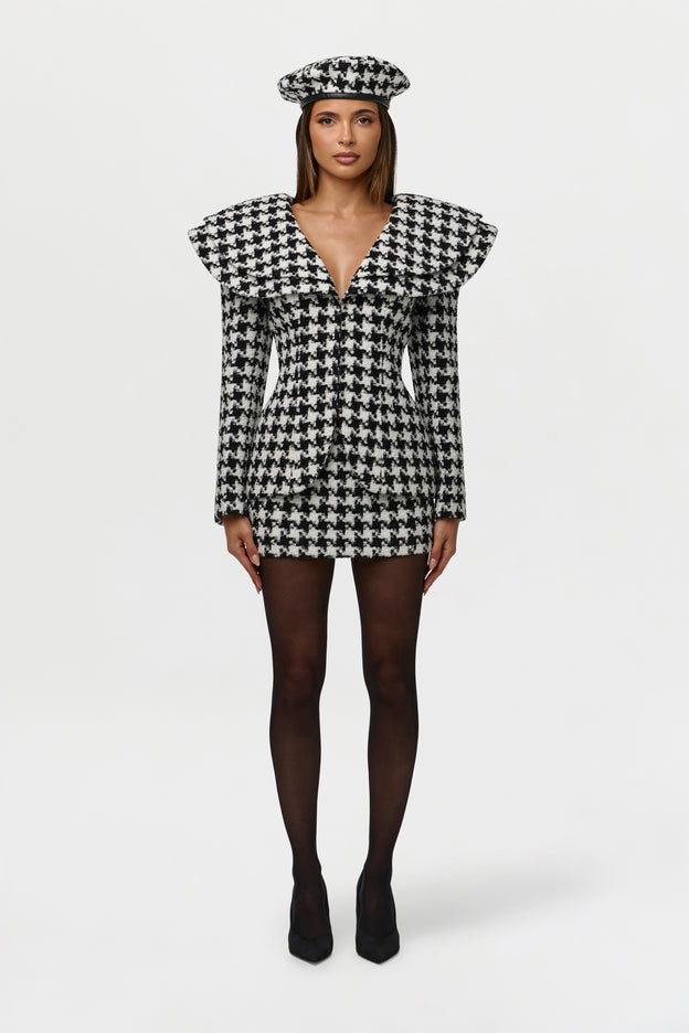 Suiting Houndstooth Mini Skirt