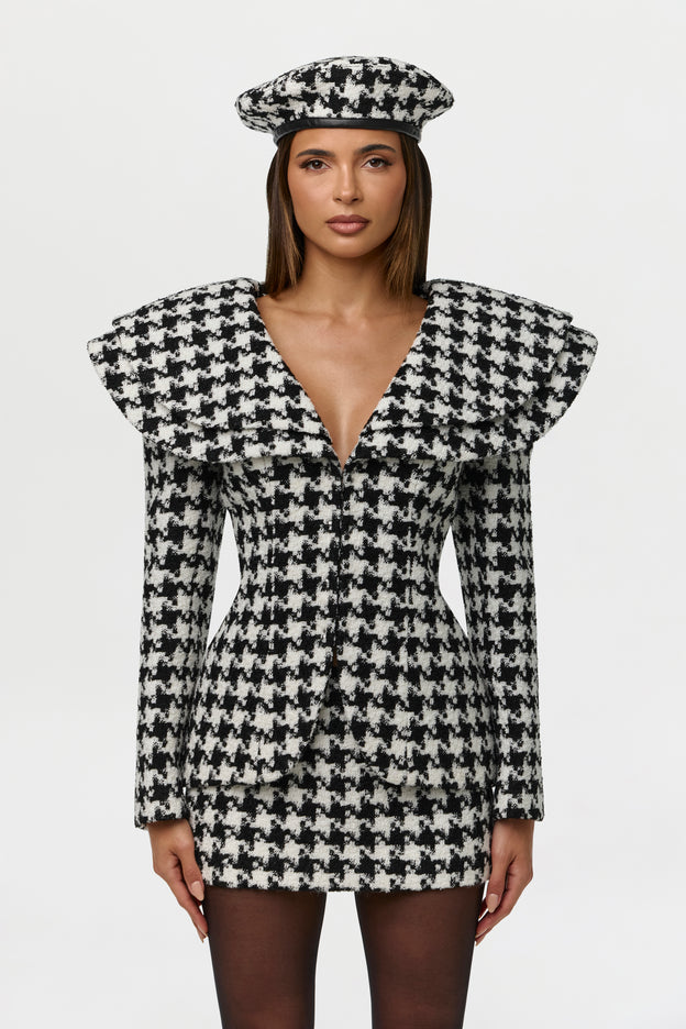 Suiting Houndstooth Mini Skirt