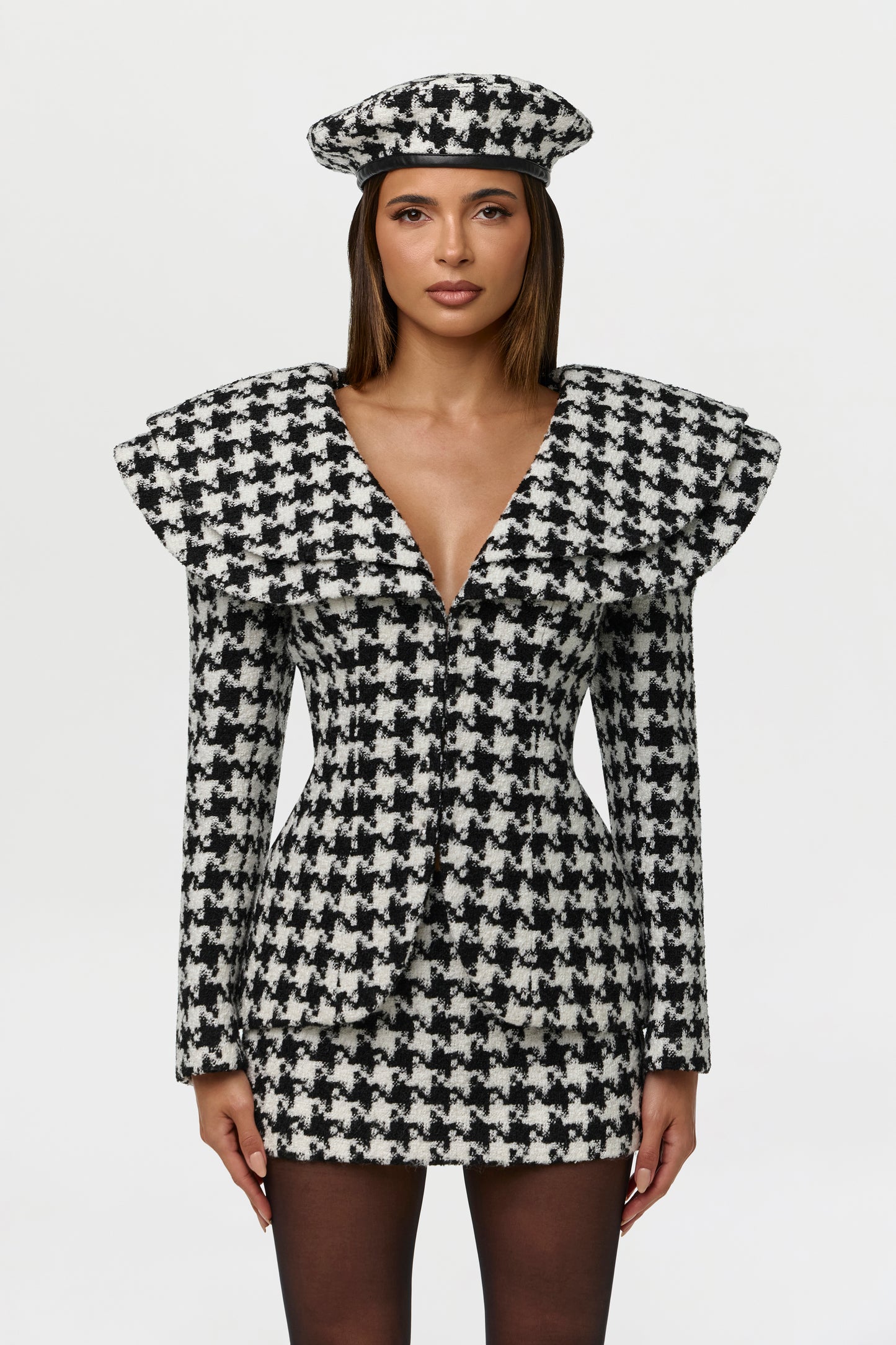 Suiting Houndstooth Fitted Blazer