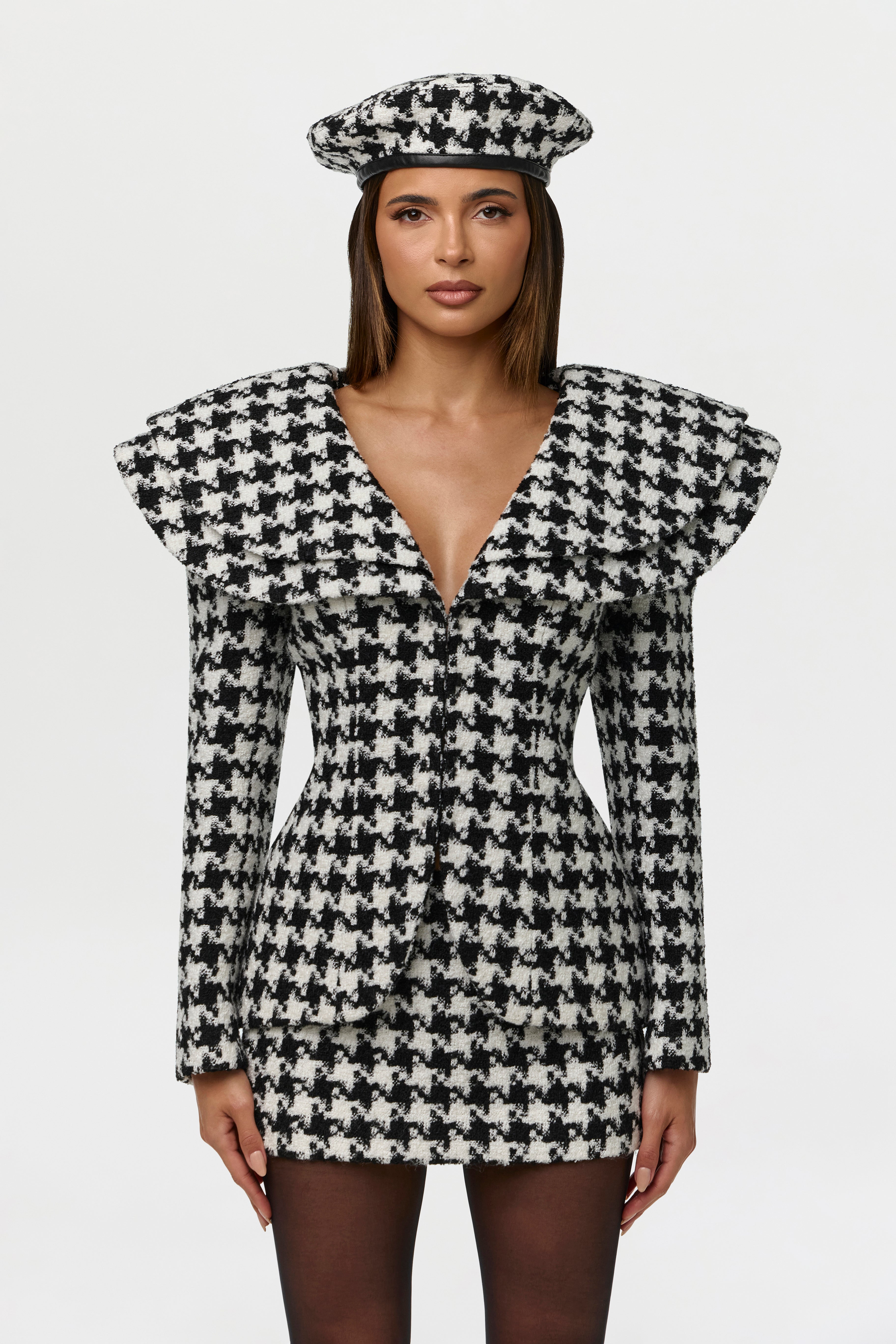Suiting Houndstooth Fitted Blazer