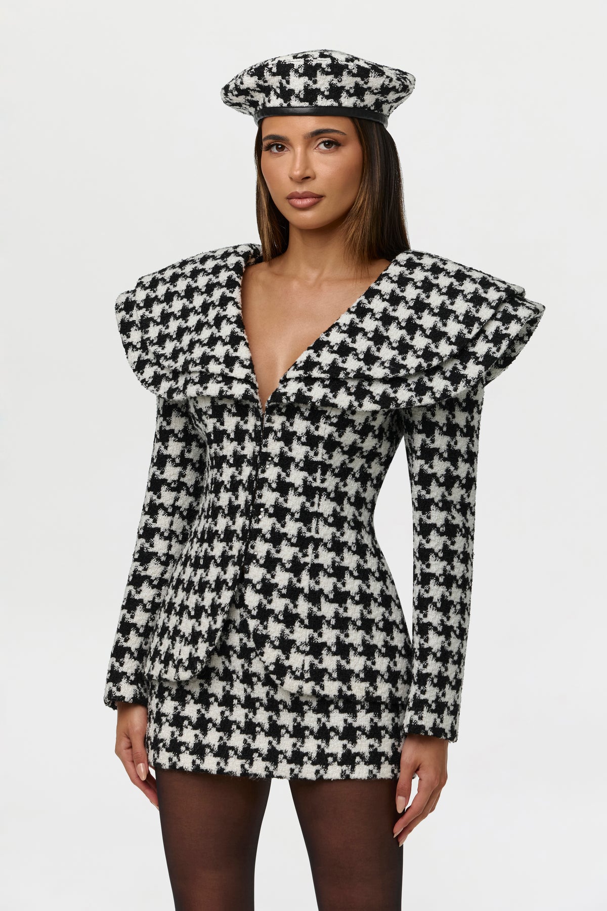 Suited Print Beret