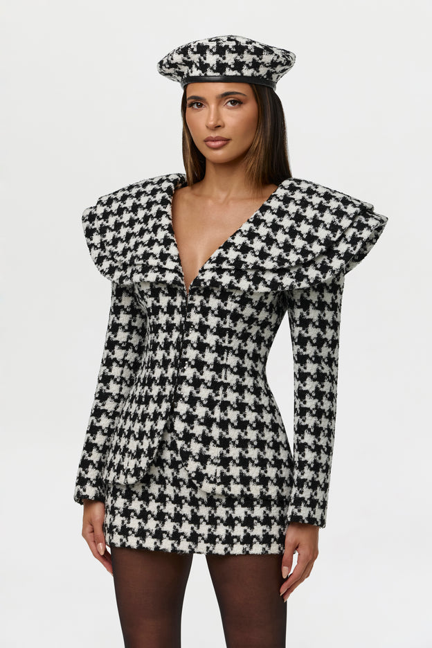 Suited Print Beret