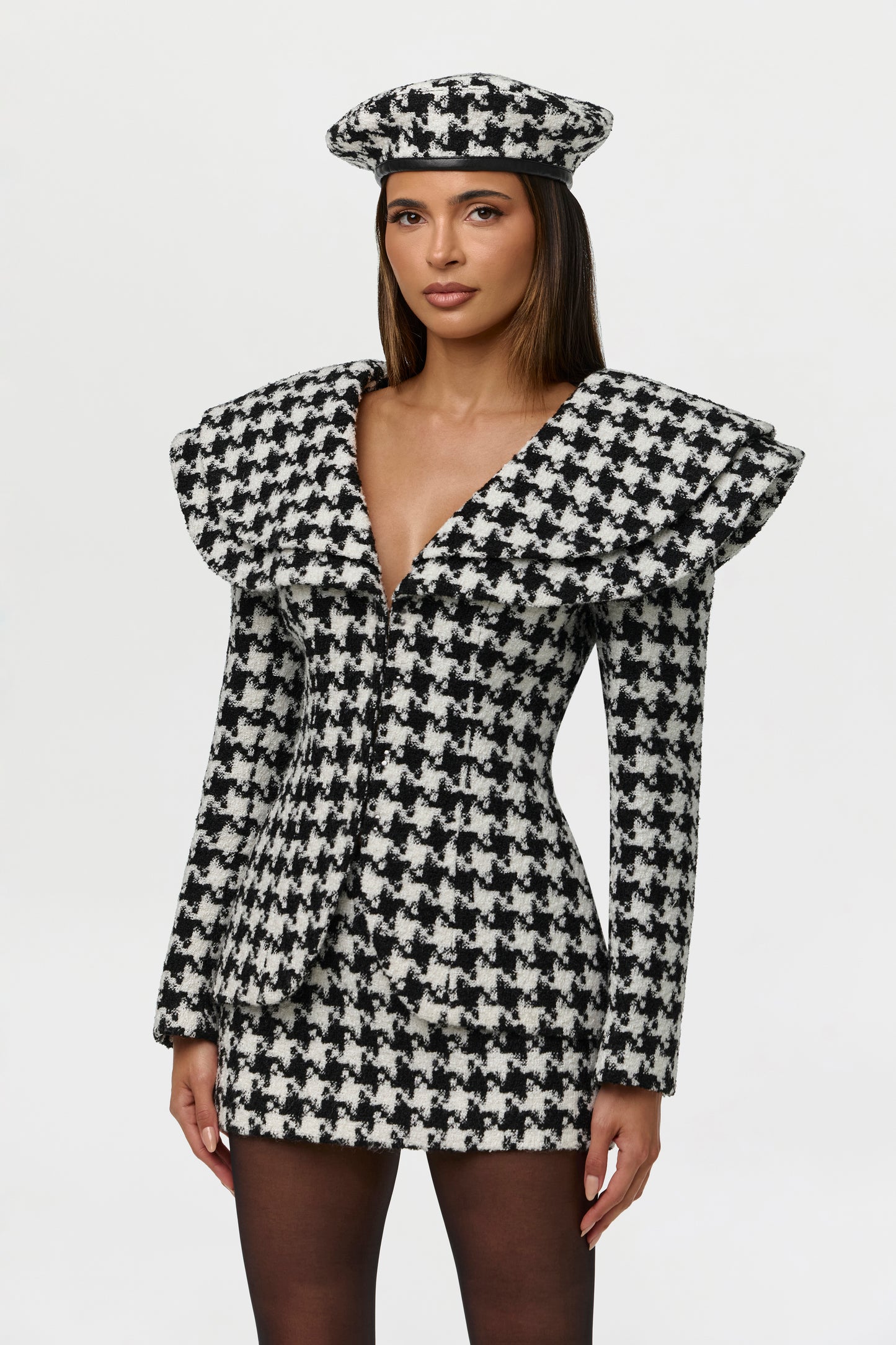 Suiting Houndstooth Fitted Blazer