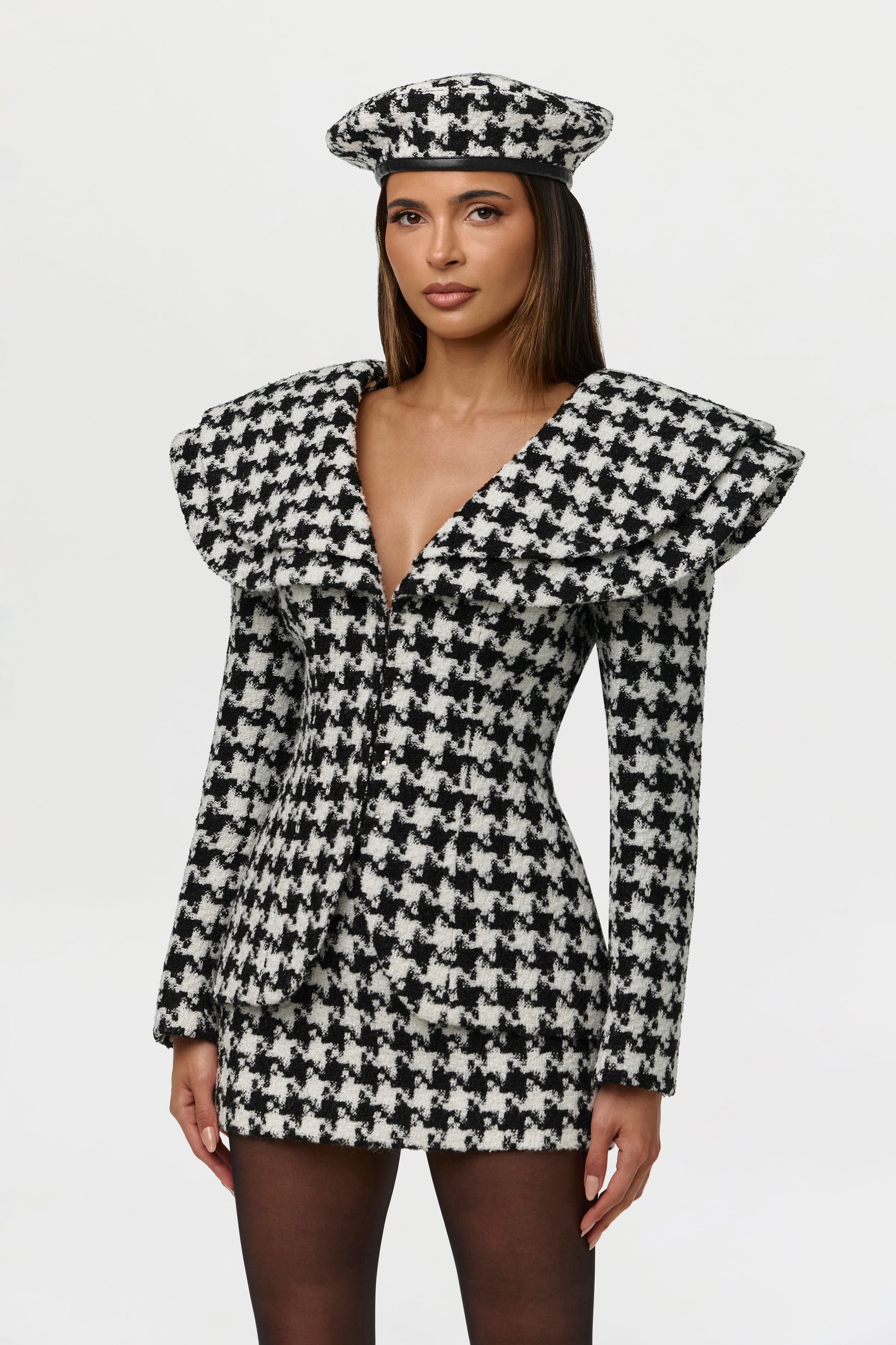 Suiting Houndstooth Mini Skirt