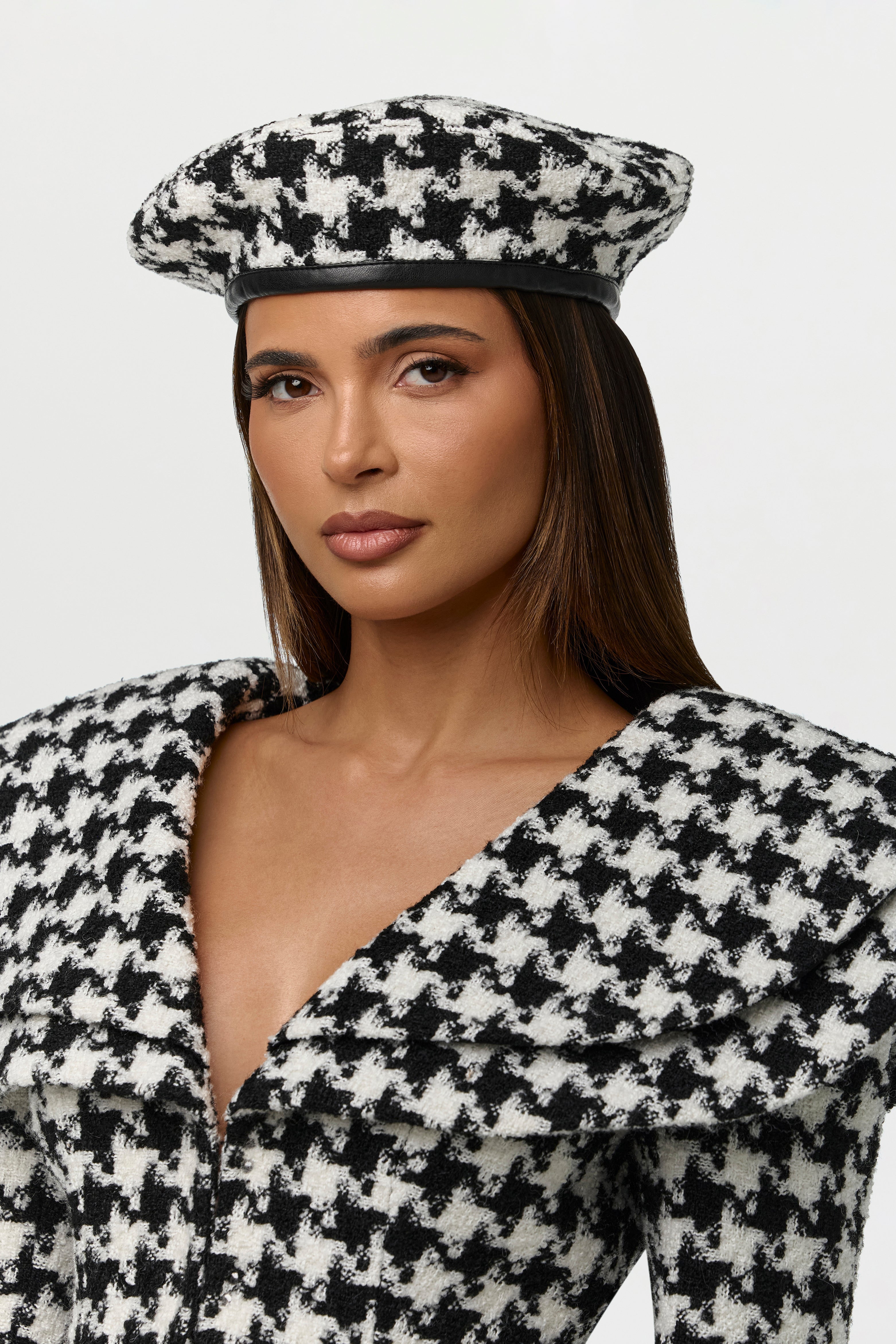 Suited Print Beret