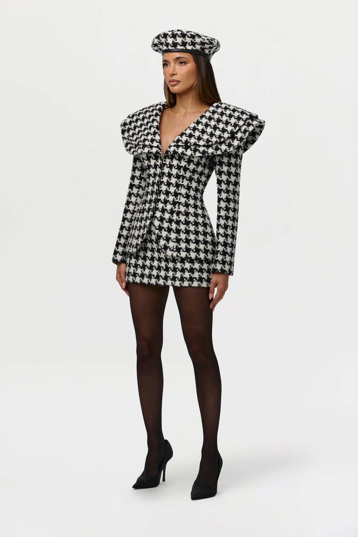 Suiting Houndstooth Mini Skirt