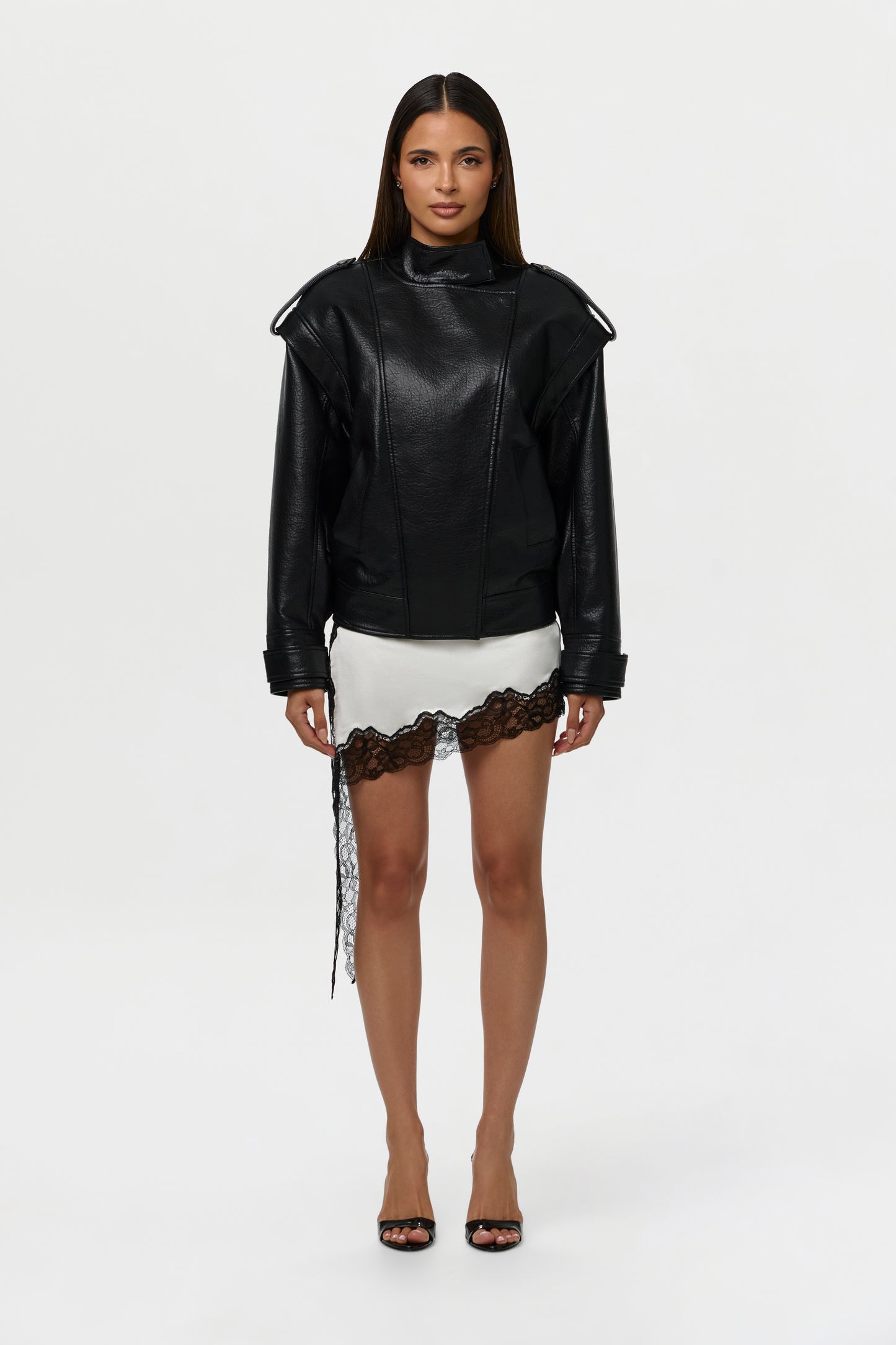 Vegan Leather Bomber Jacket