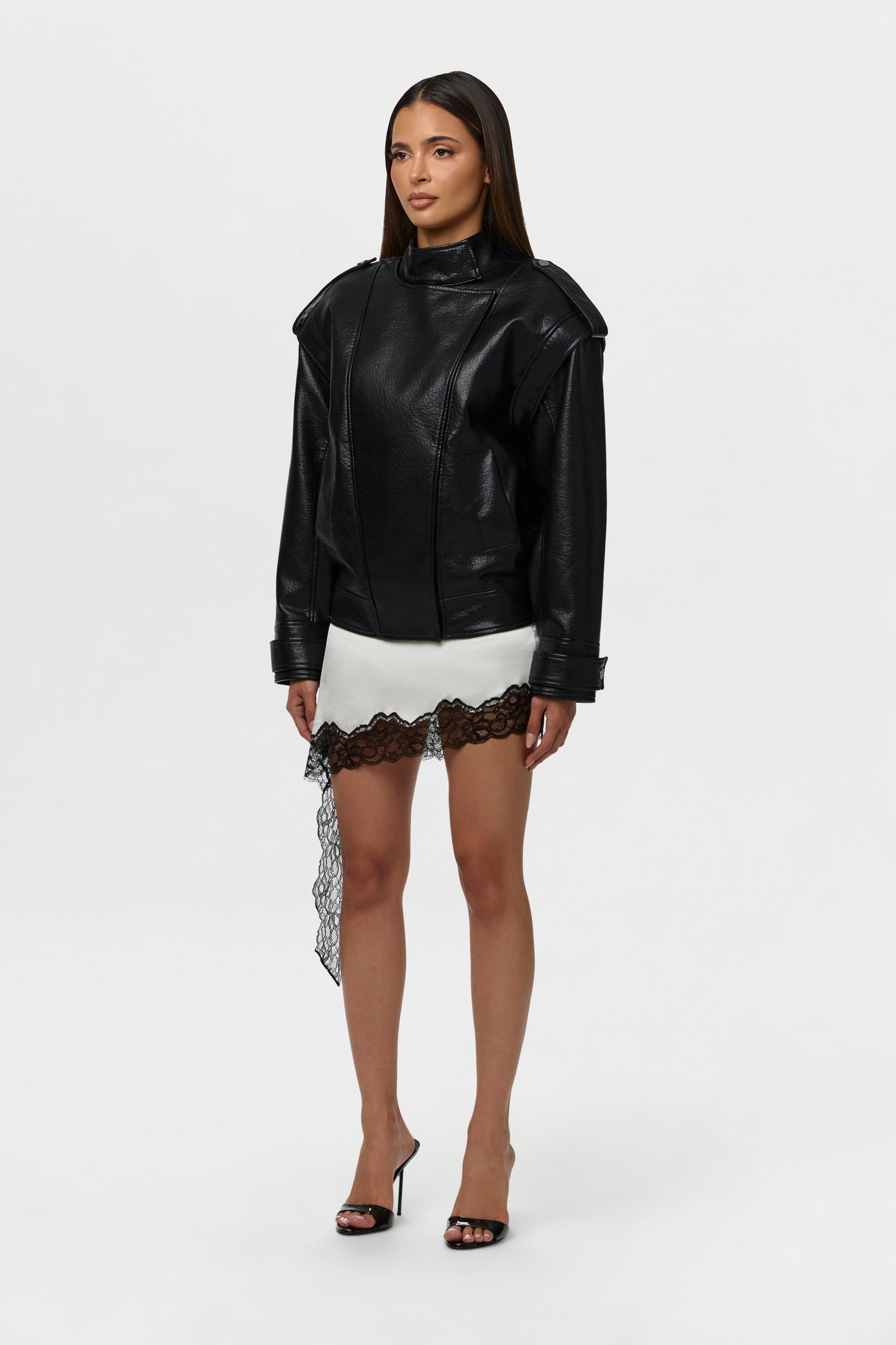 Vegan Leather Bomber Jacket