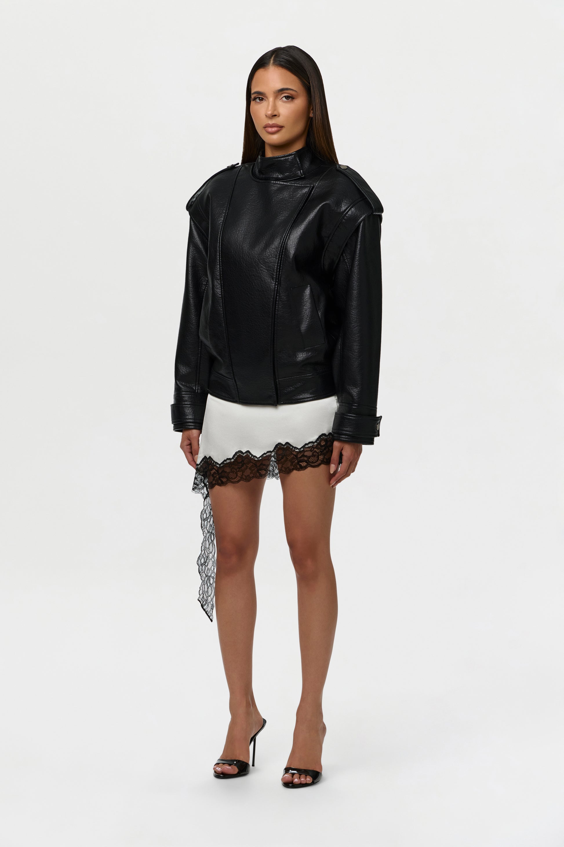 Vegan Leather Bomber Jacket