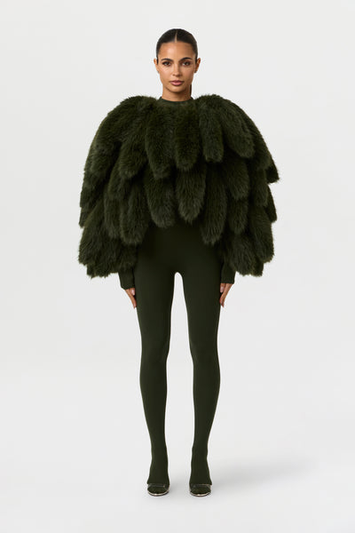 Faux Foxtail Cropped Jacket – Naked Wardrobe