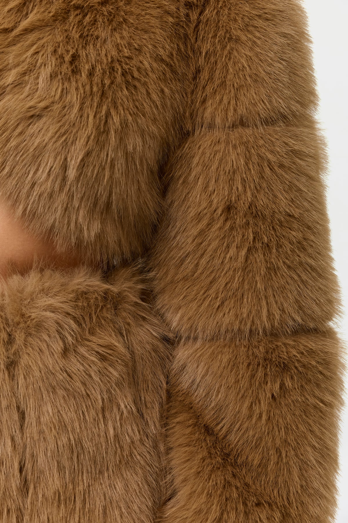 Faux Suede Off-Shoulder Sherpa Jacket