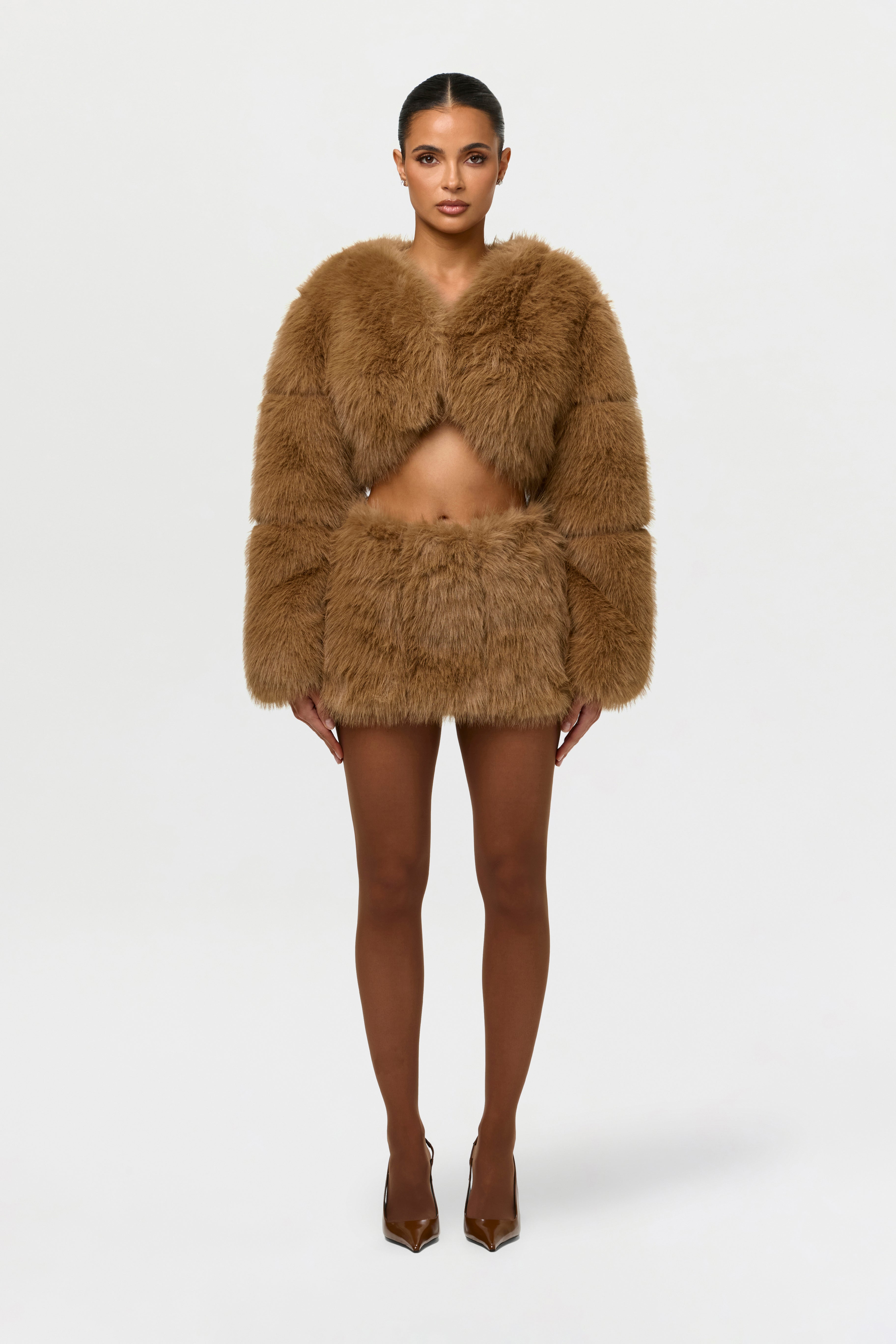 Faux Fur Pelted Mini Skirt