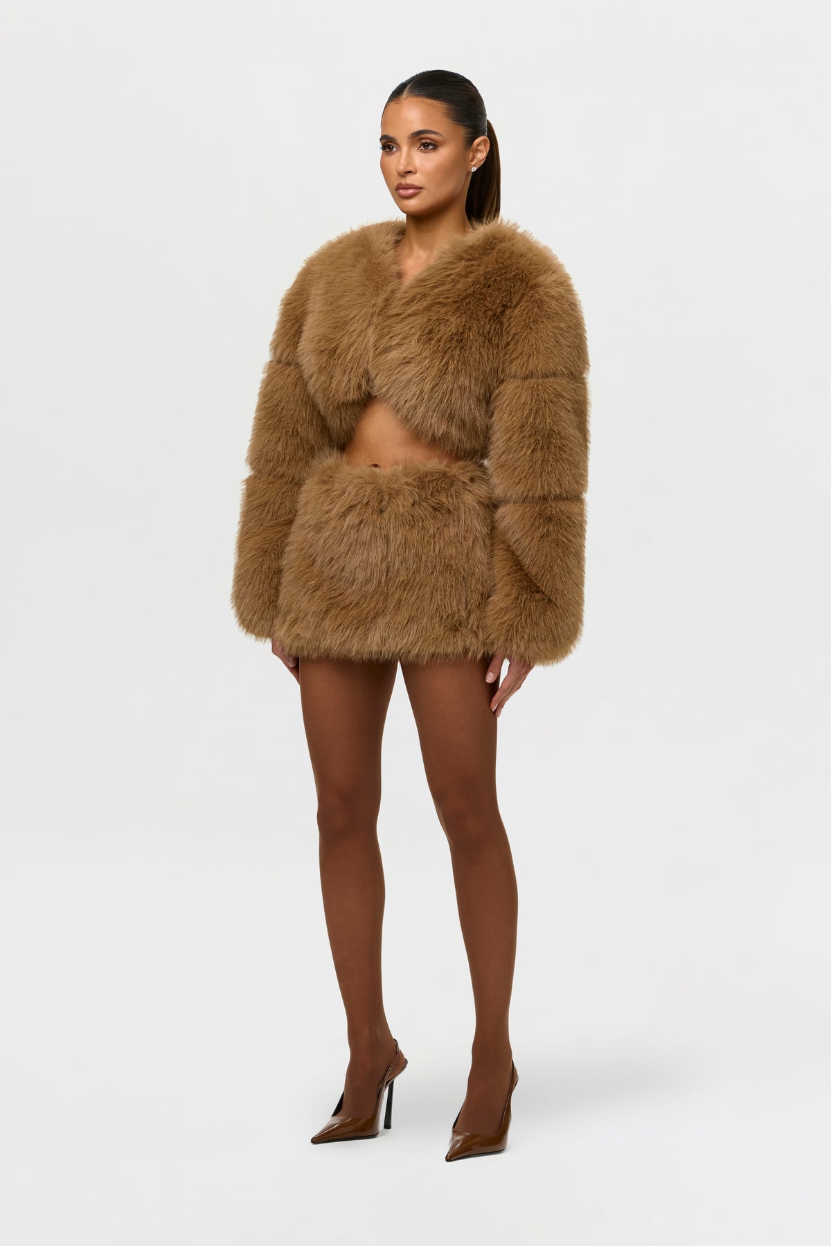 Faux Fur Pelted Mini Skirt