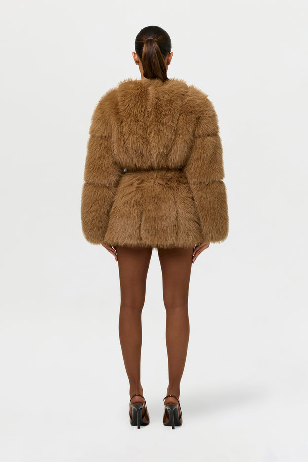 Faux Fur Pelted Mini Skirt