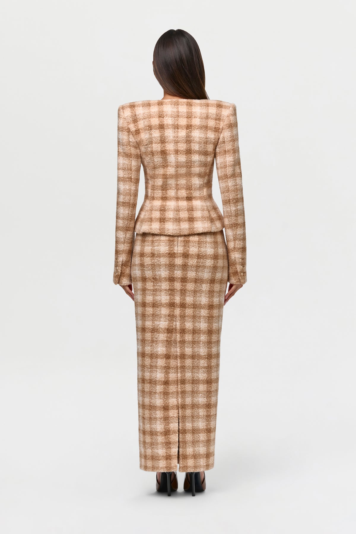 Bouclé Suiting Maxi Skirt