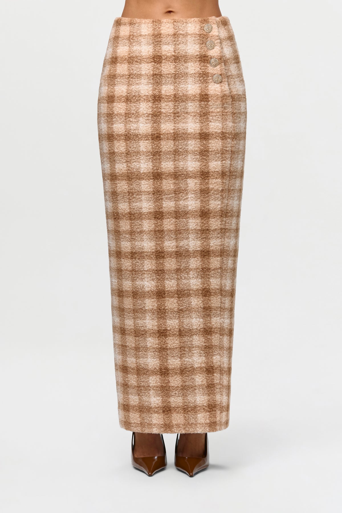 Bouclé Suiting Maxi Skirt