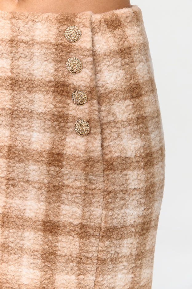 Bouclé Suiting Maxi Skirt