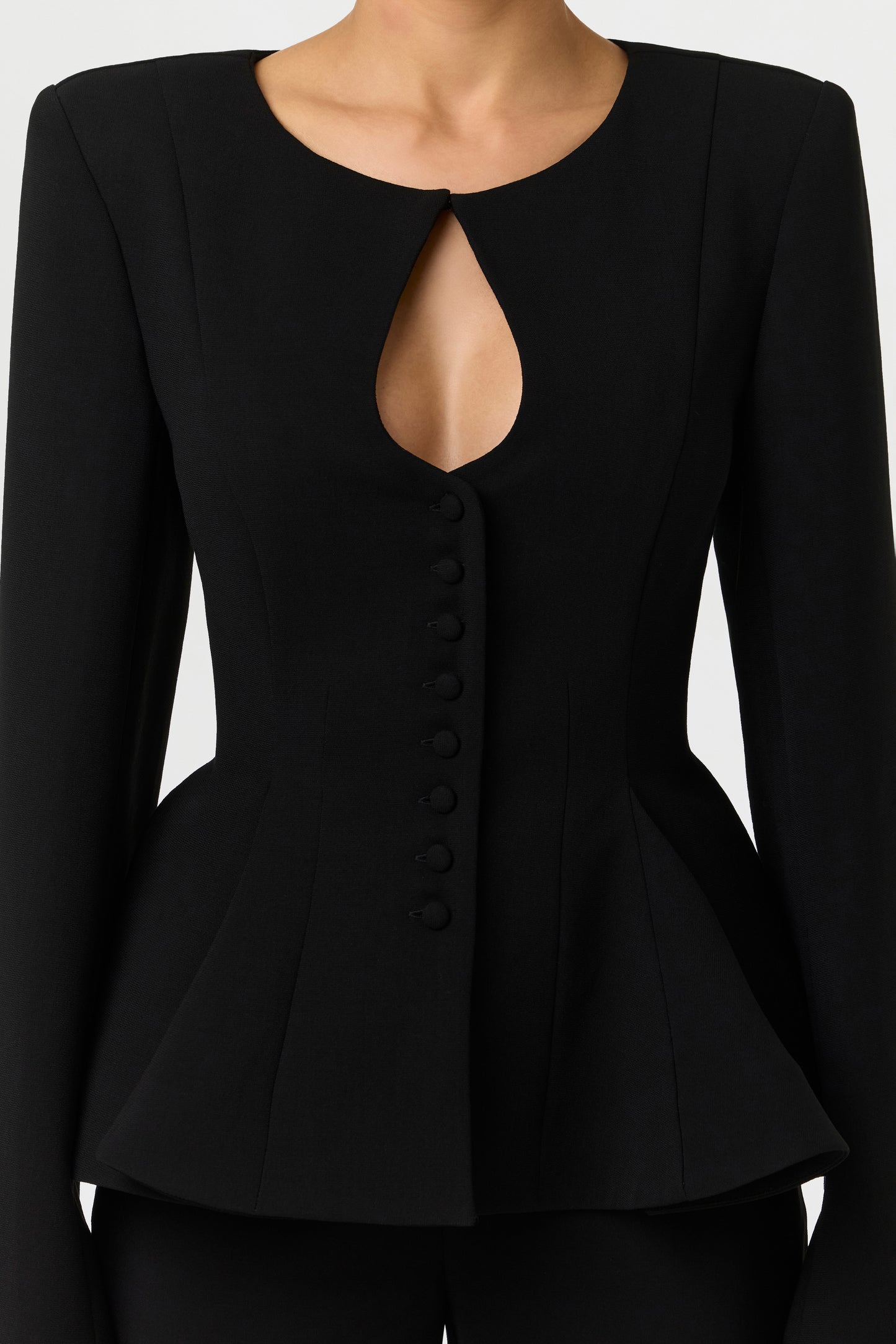 Suiting Peplum Button Up Blazer