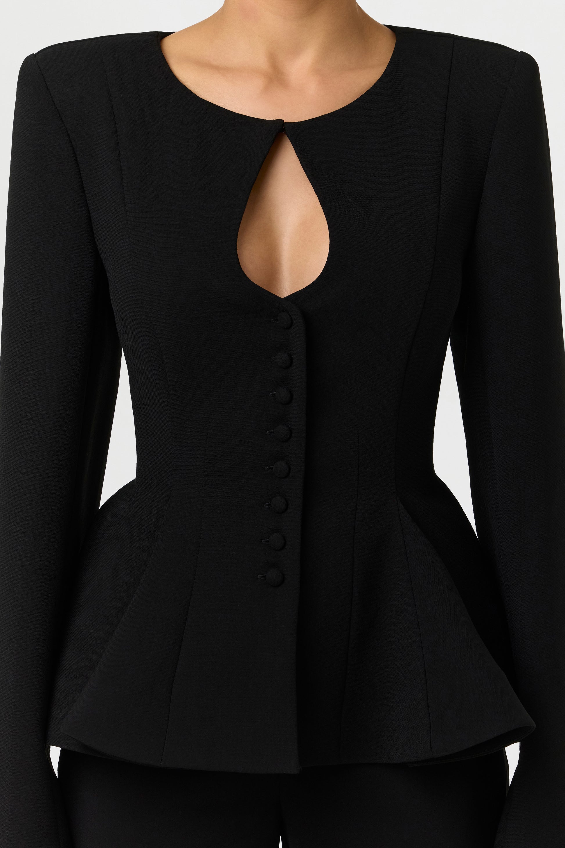 Suiting Peplum Button Up Blazer