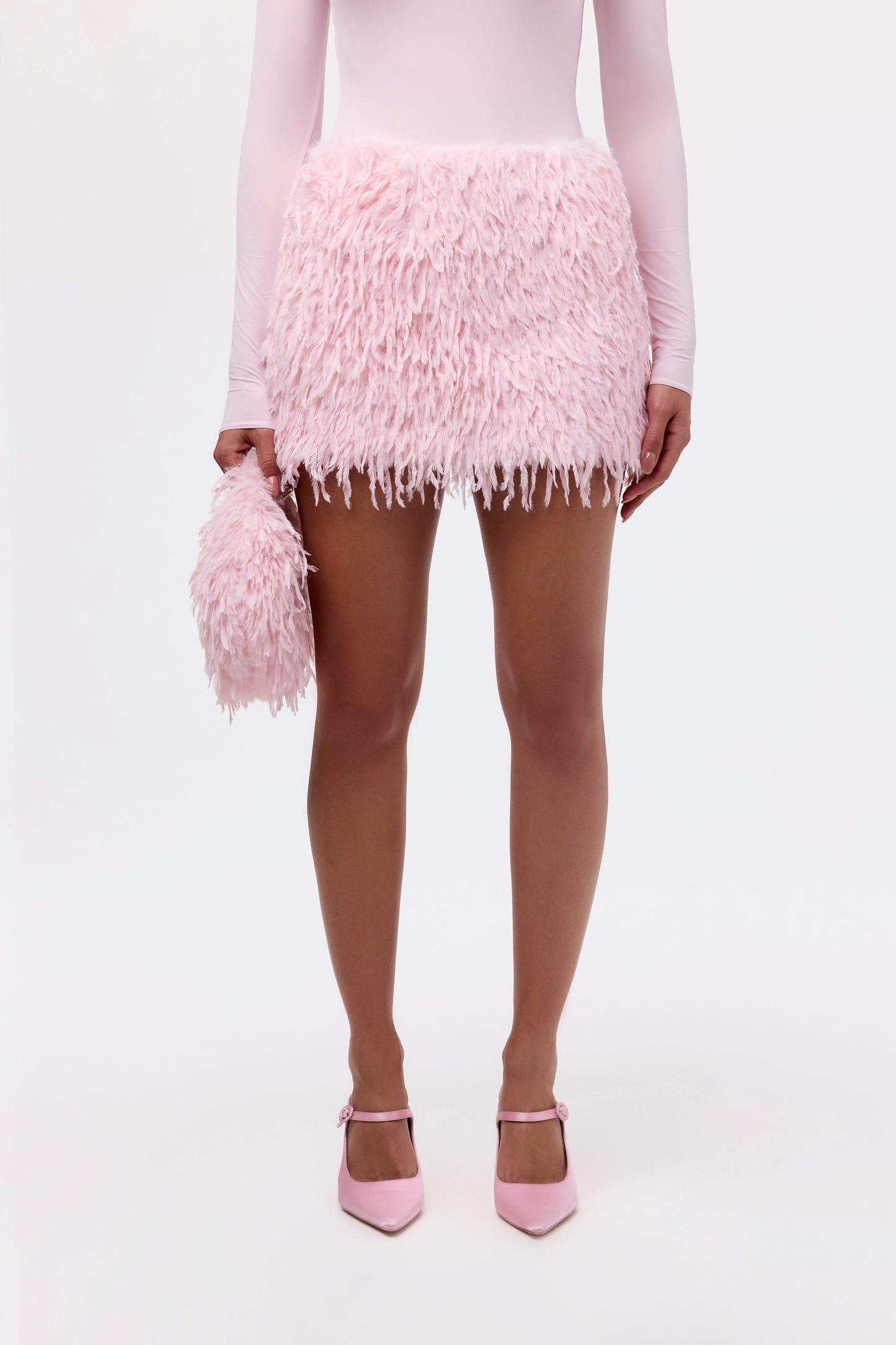 Faux Feather Mini Skirt