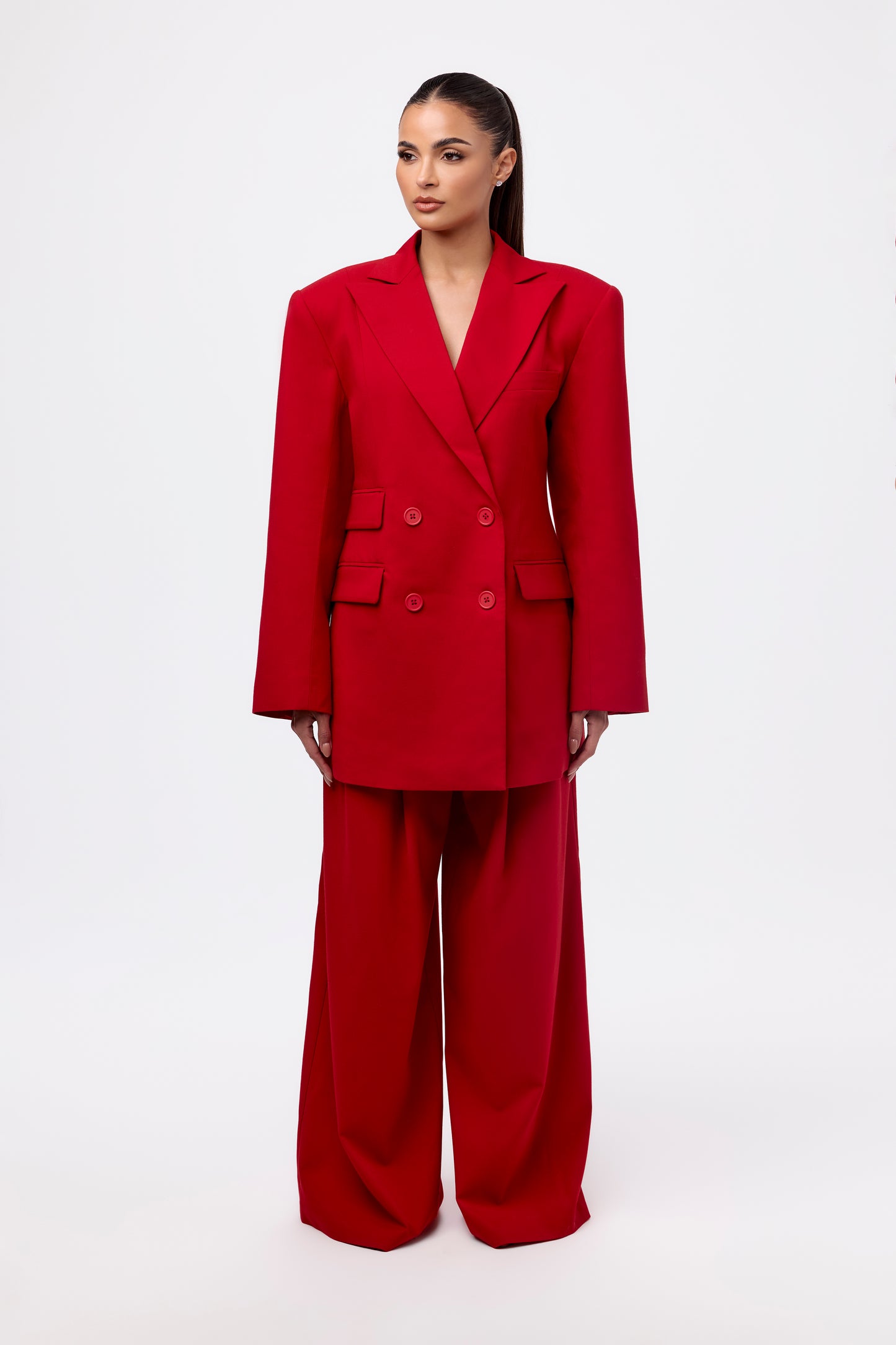 Suiting Pleated Wide-Leg Pant