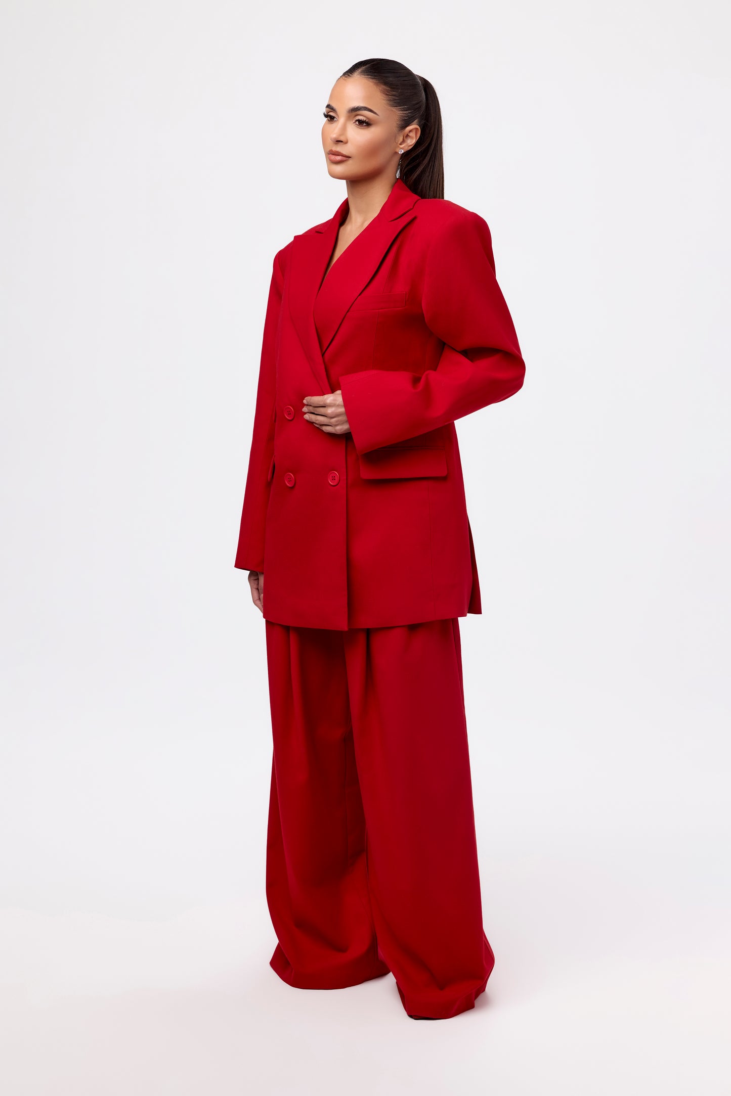 Suiting Pleated Wide-Leg Pant