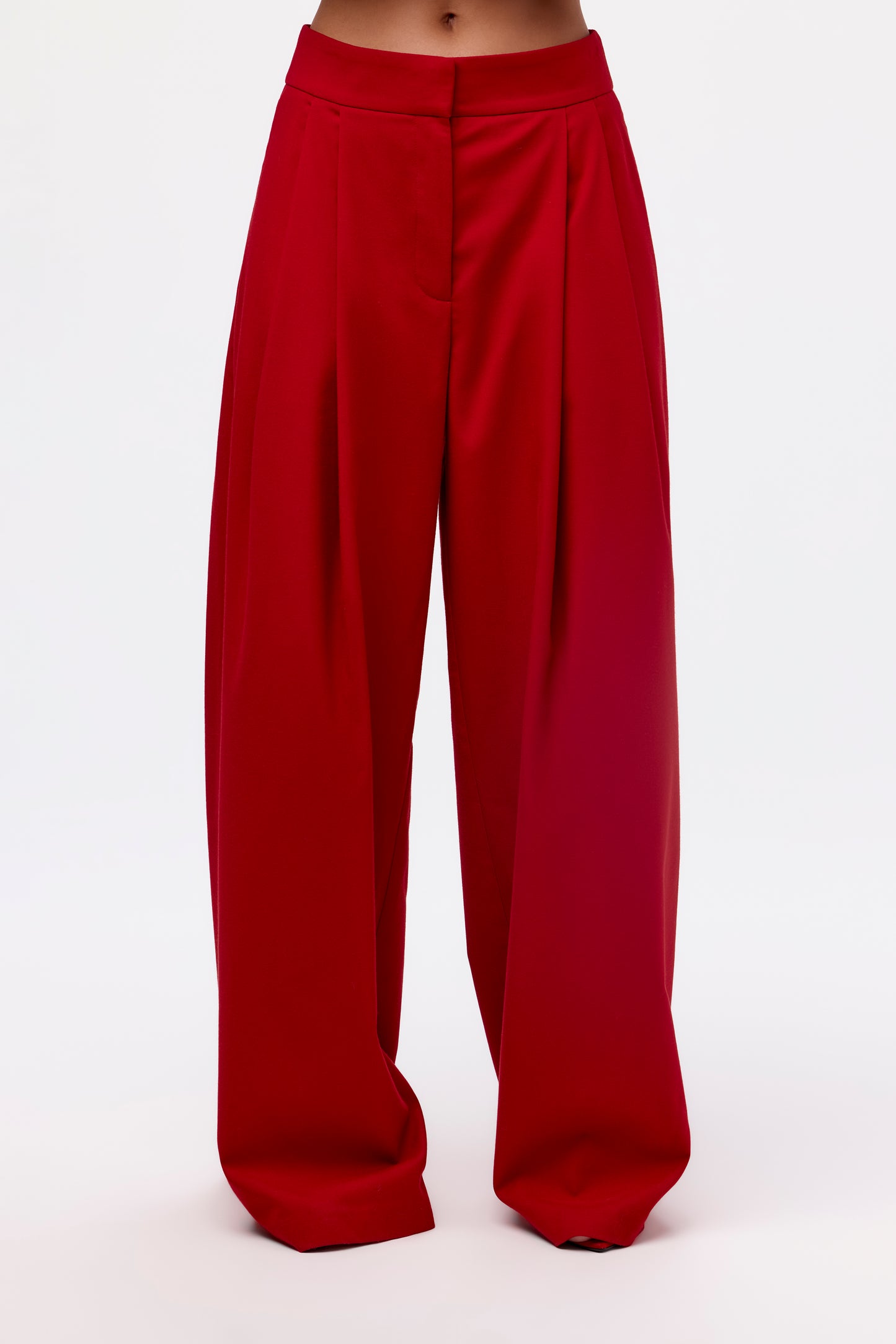 Suiting Pleated Wide-Leg Pant