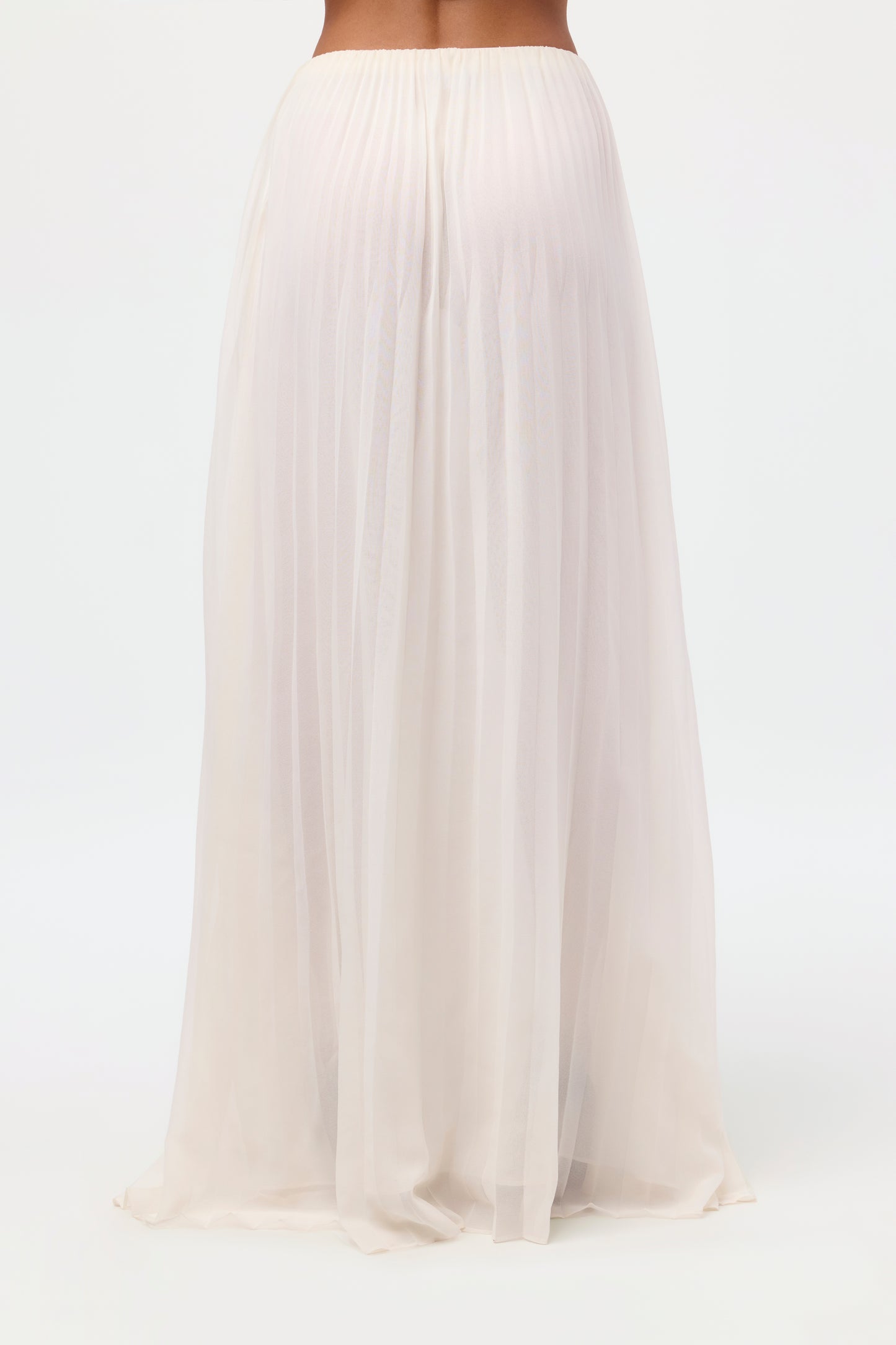 Pleated Chiffon Maxi Skirt