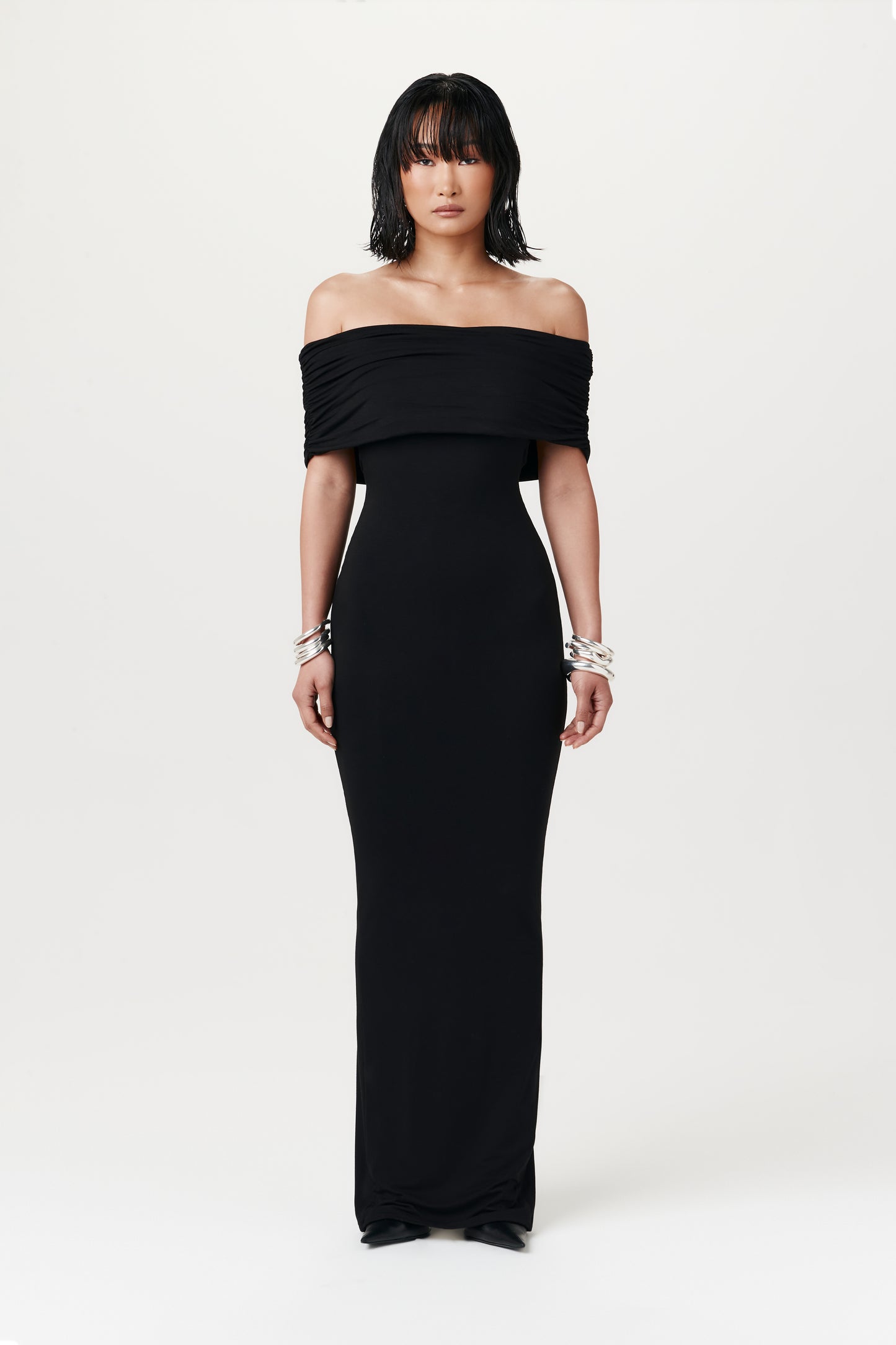 Smooth Off-The-Shoulder Maxi Dress