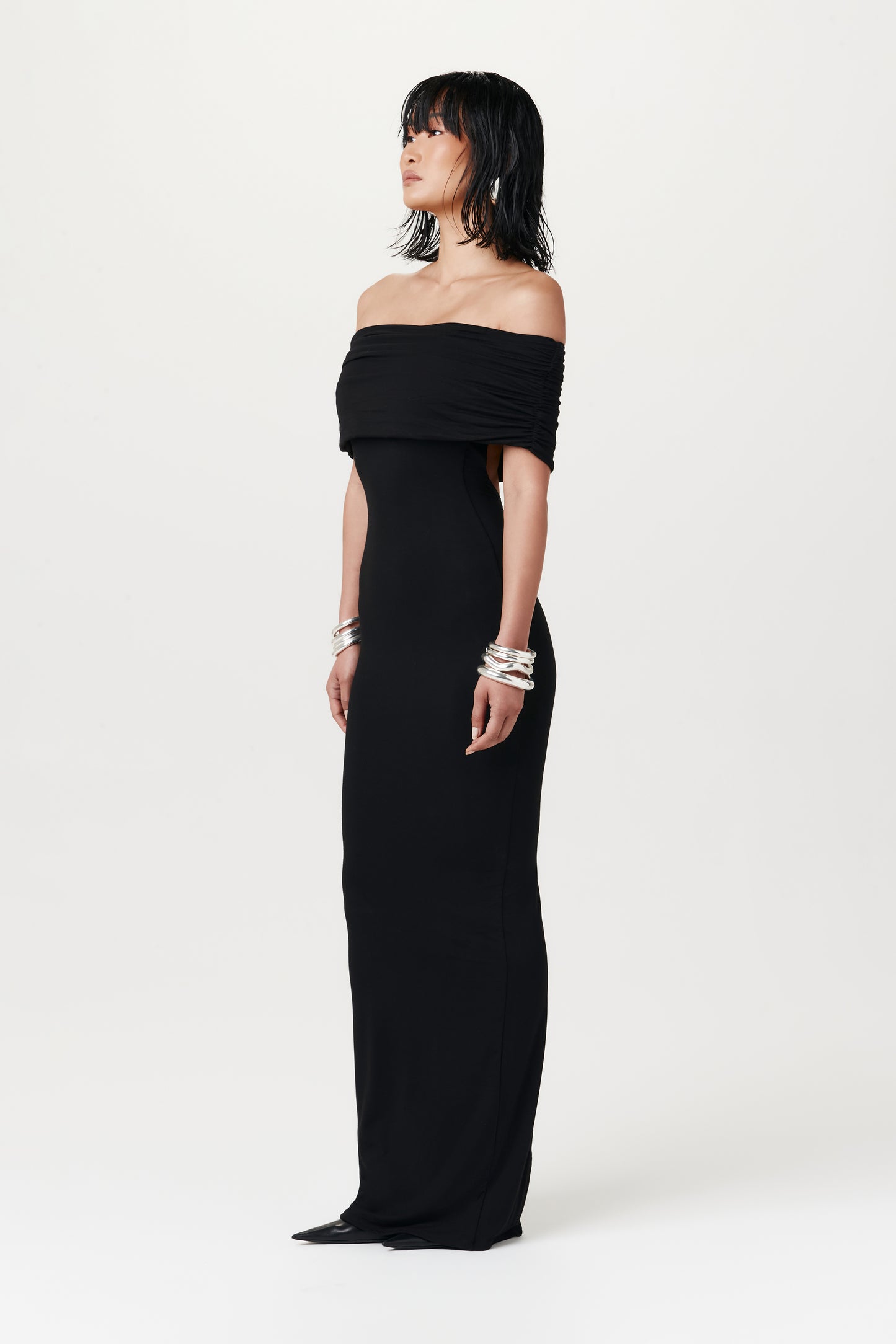 Smooth Off-The-Shoulder Maxi Dress