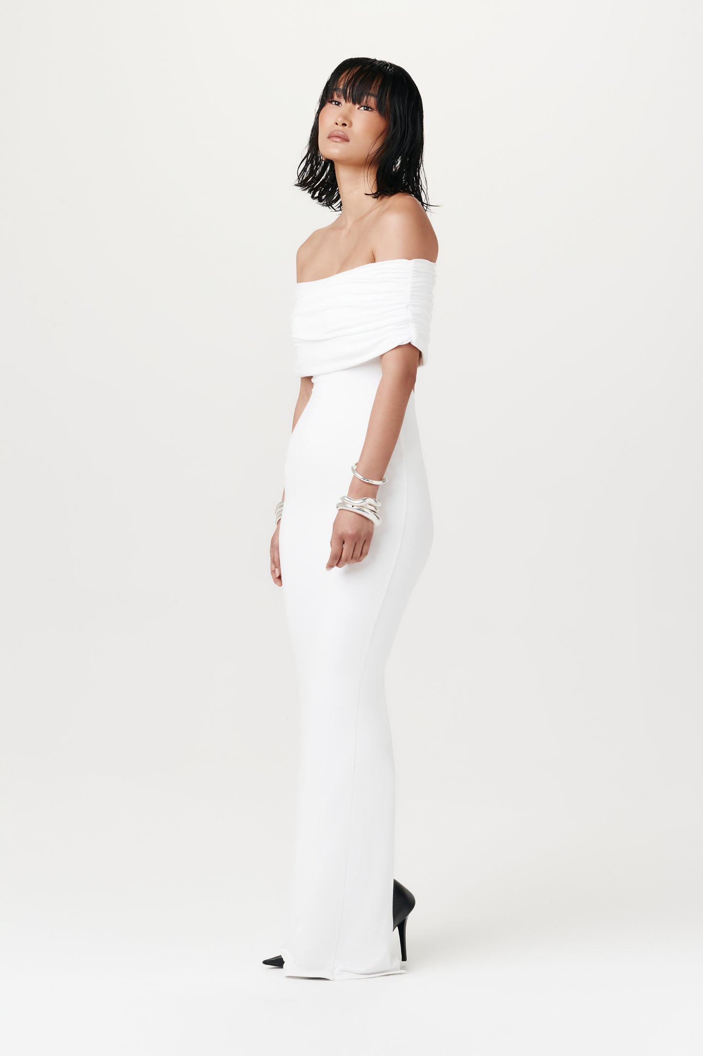 Smooth Off-The-Shoulder Maxi Dress