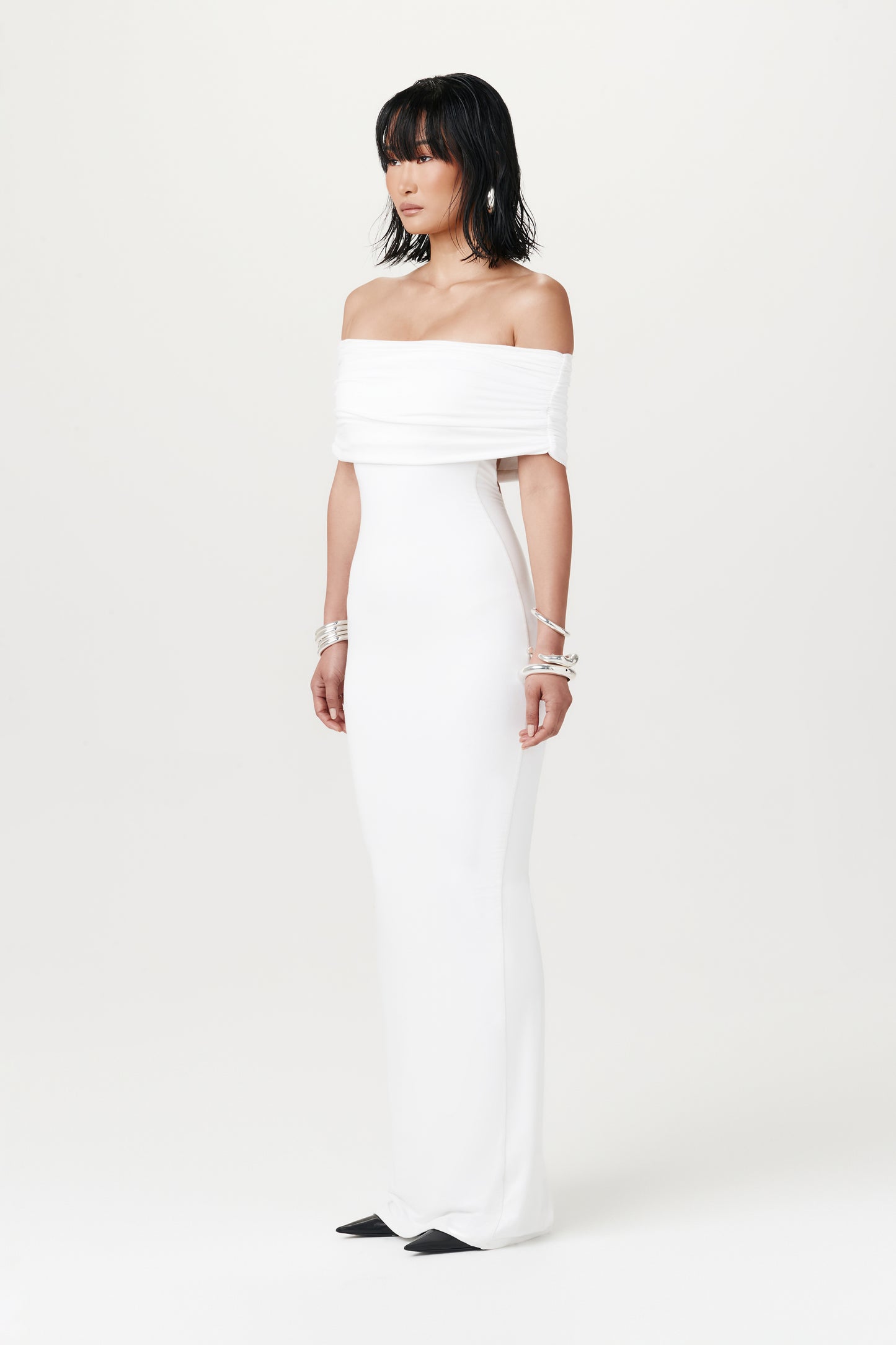 Smooth Off-The-Shoulder Maxi Dress