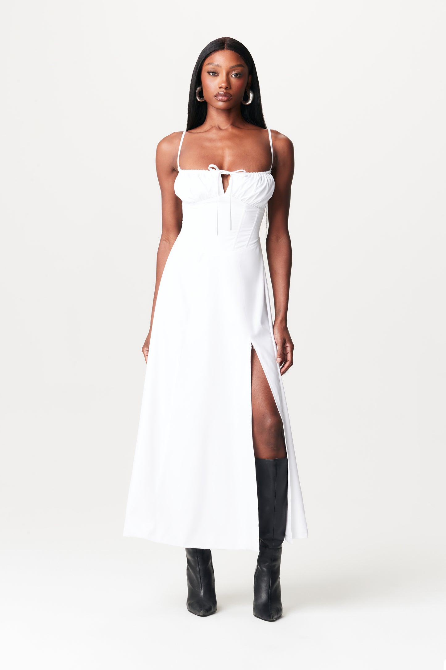 Shirting Corset Midi Dress