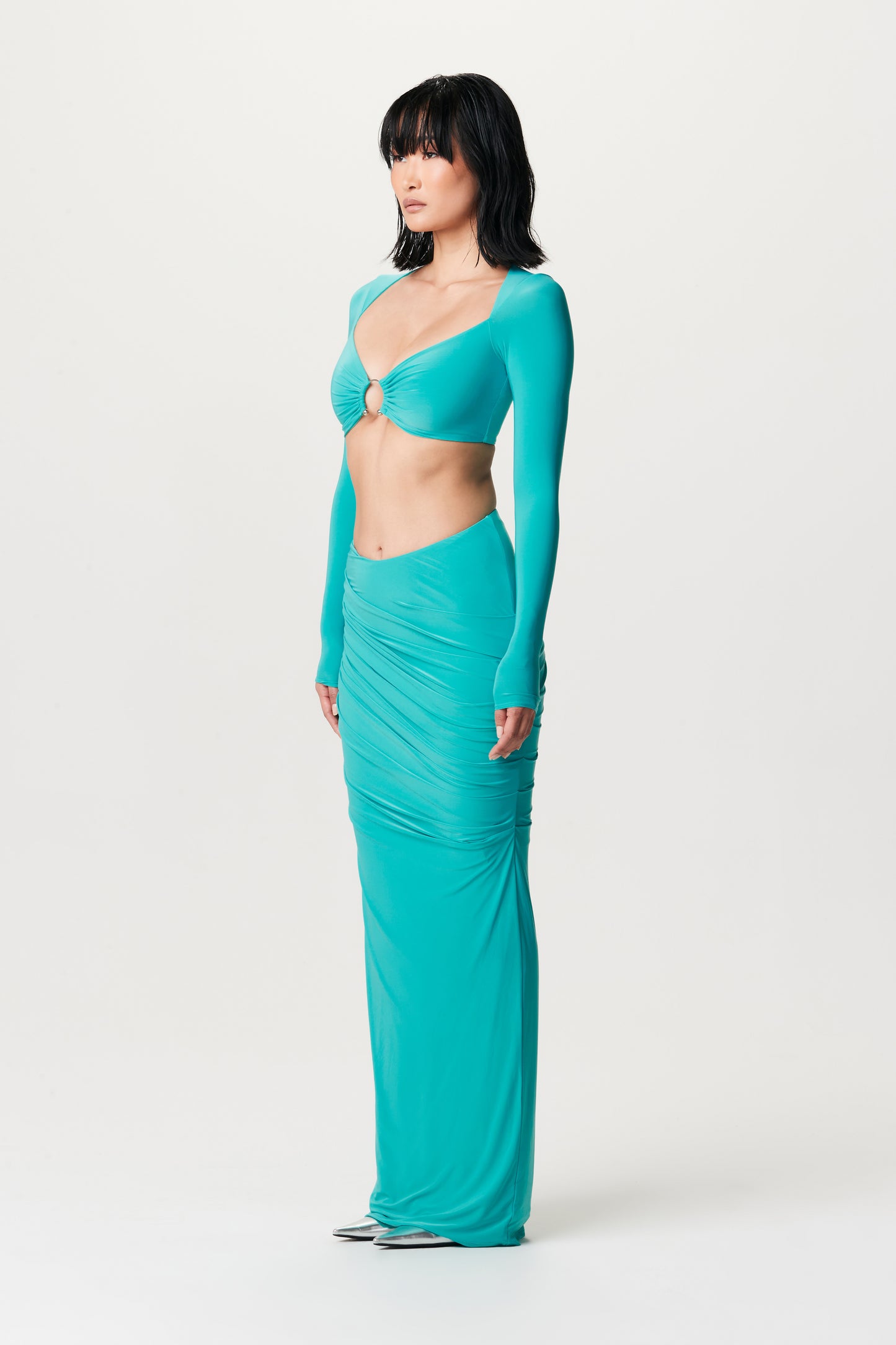 Hourglass Scoop Waist Maxi Skirt