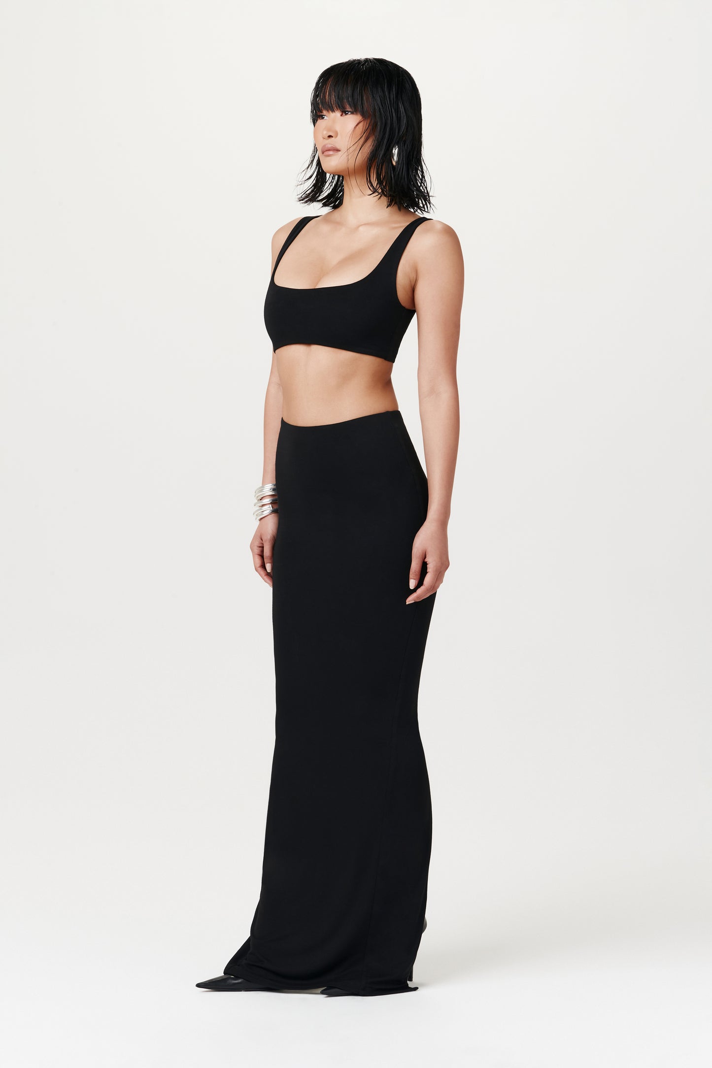 Smooth High Waist Maxi Skirt