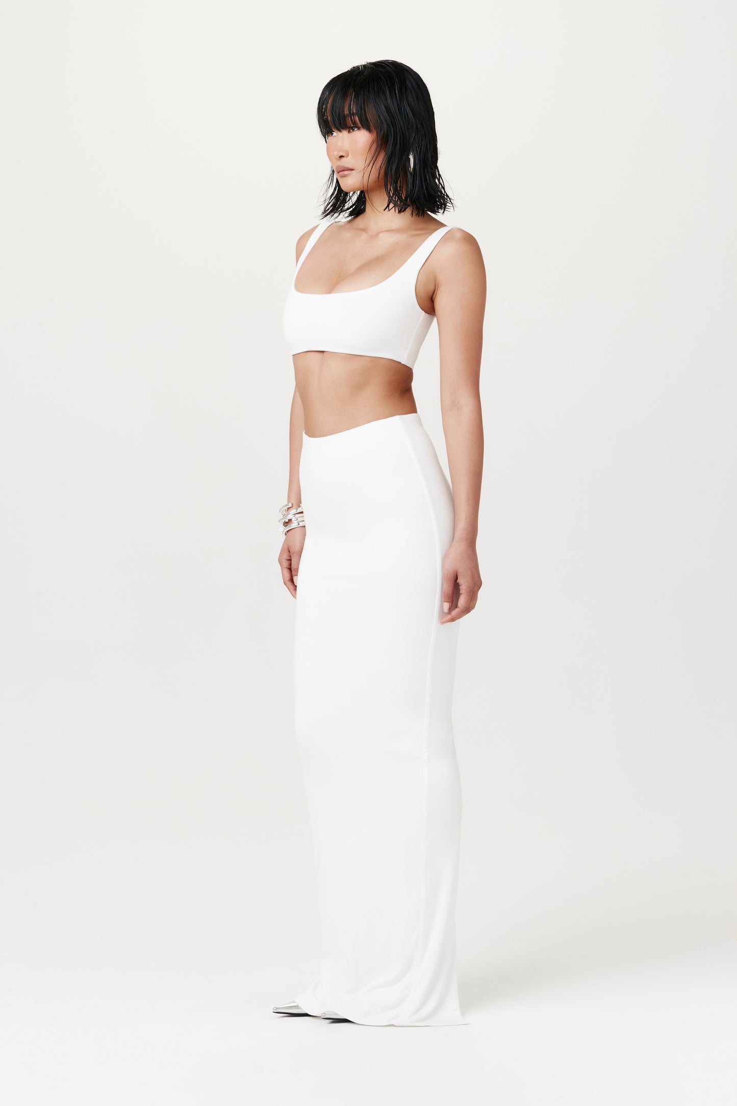 Smooth High Waist Maxi Skirt