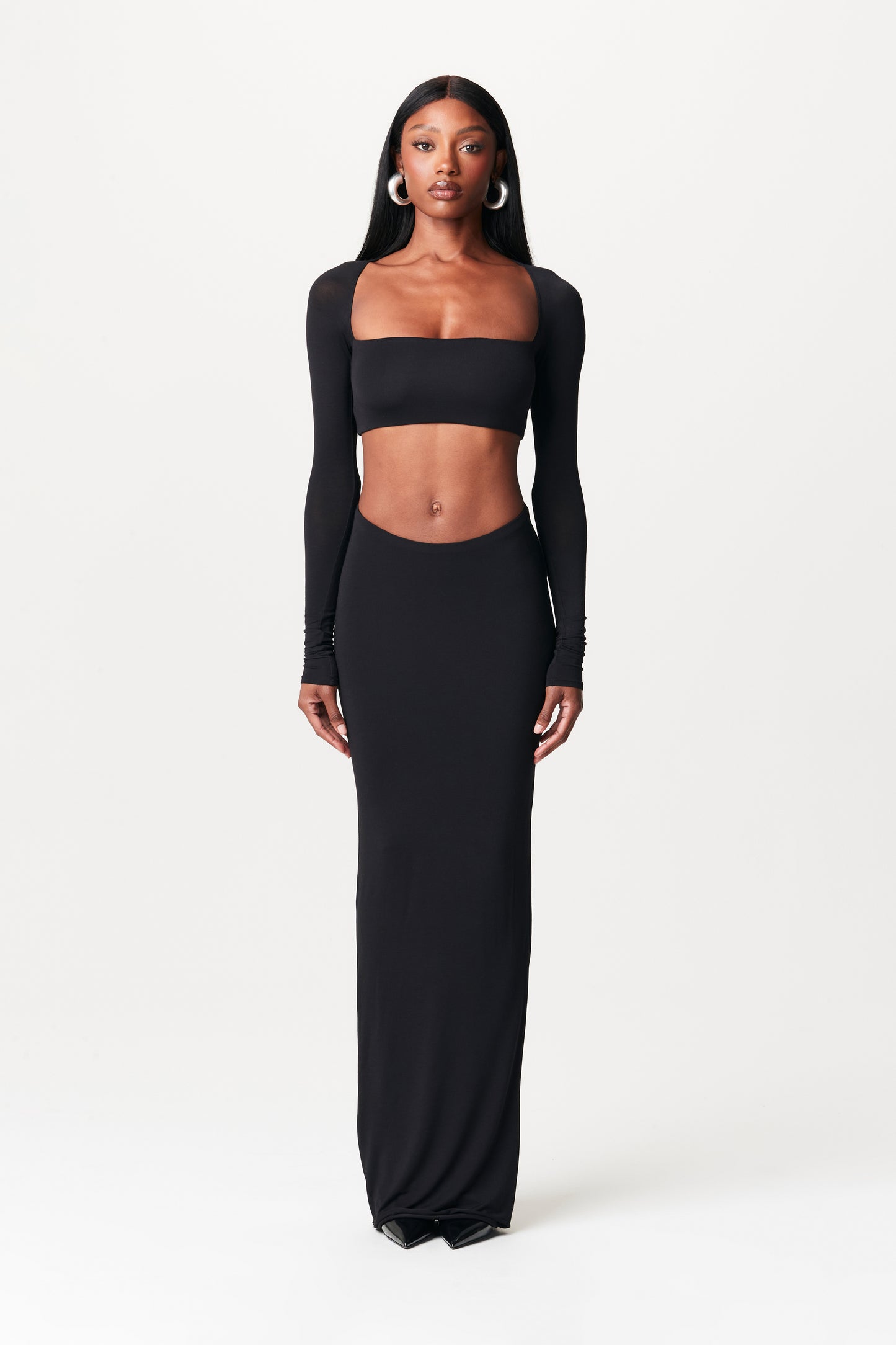 Modal Scoop Waist Maxi Skirt