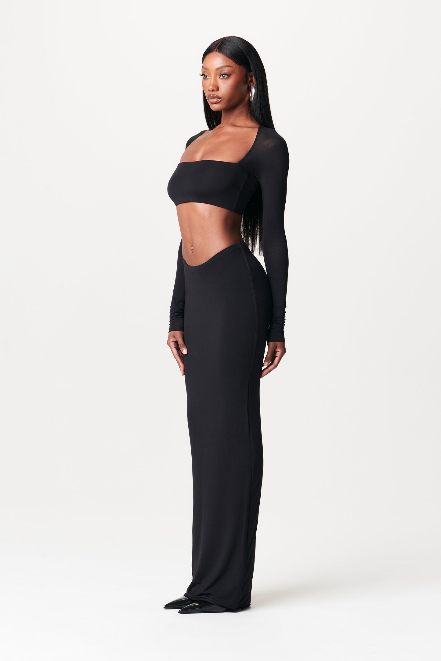 Modal Scoop Waist Maxi Skirt